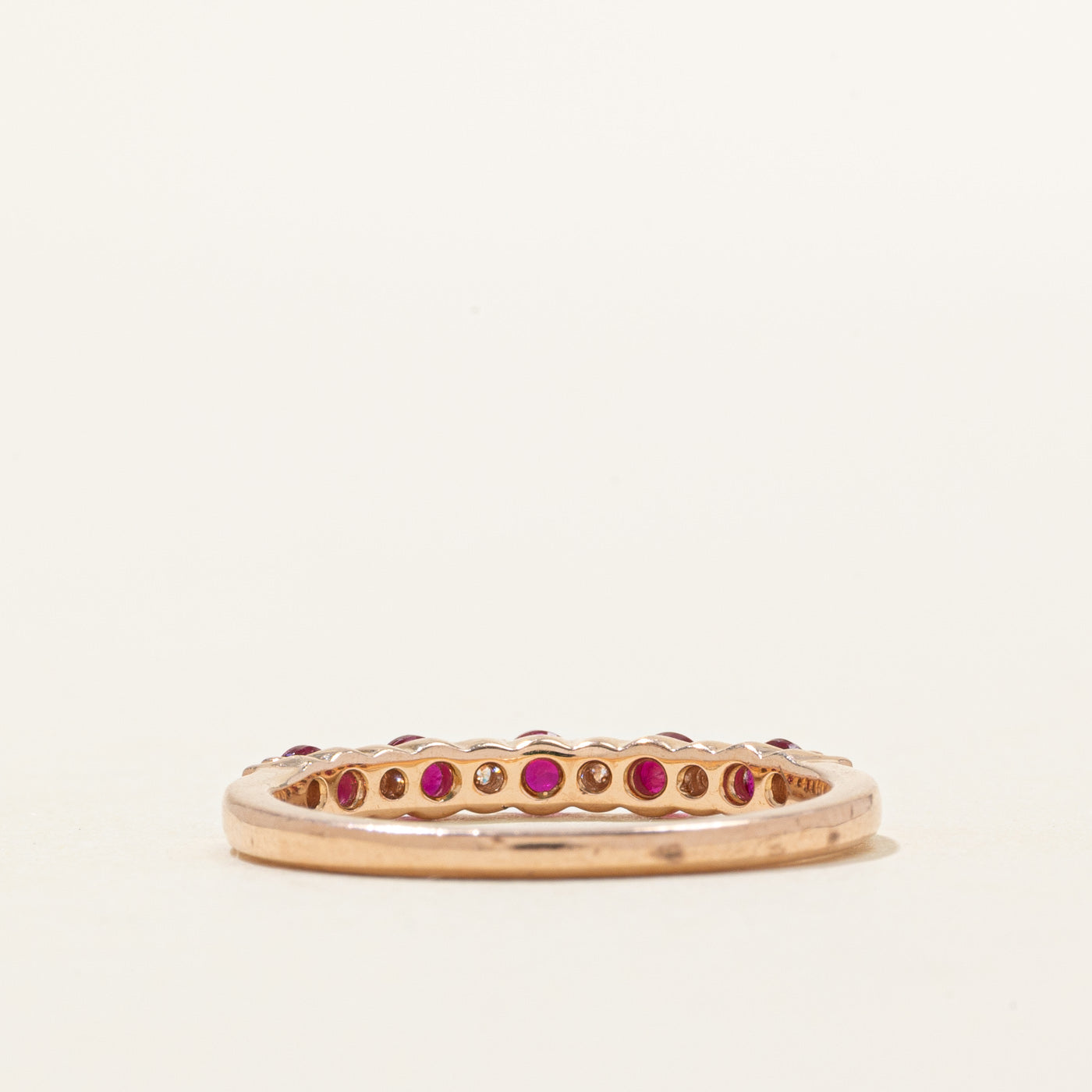 Semi-Eternity Ruby & Diamond Ring | 0.35ctw, 0.07ctw | SZ 6.5