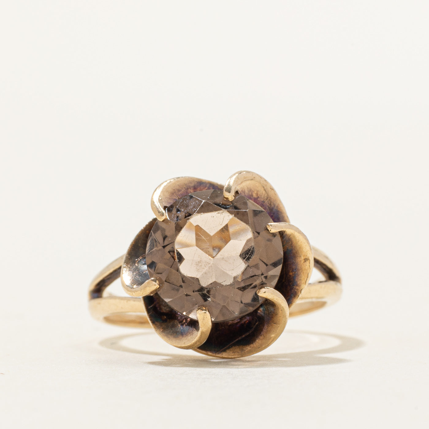 Smoky Quartz Openwork Cocktail Ring | 3.50ct | SZ 7