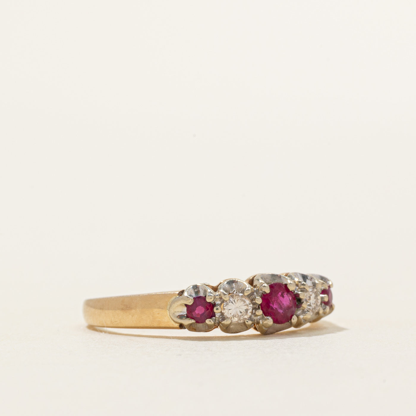 Five-Stone Ruby & Diamond Ring | 0.30ctw, 0.10ctw | SZ 8