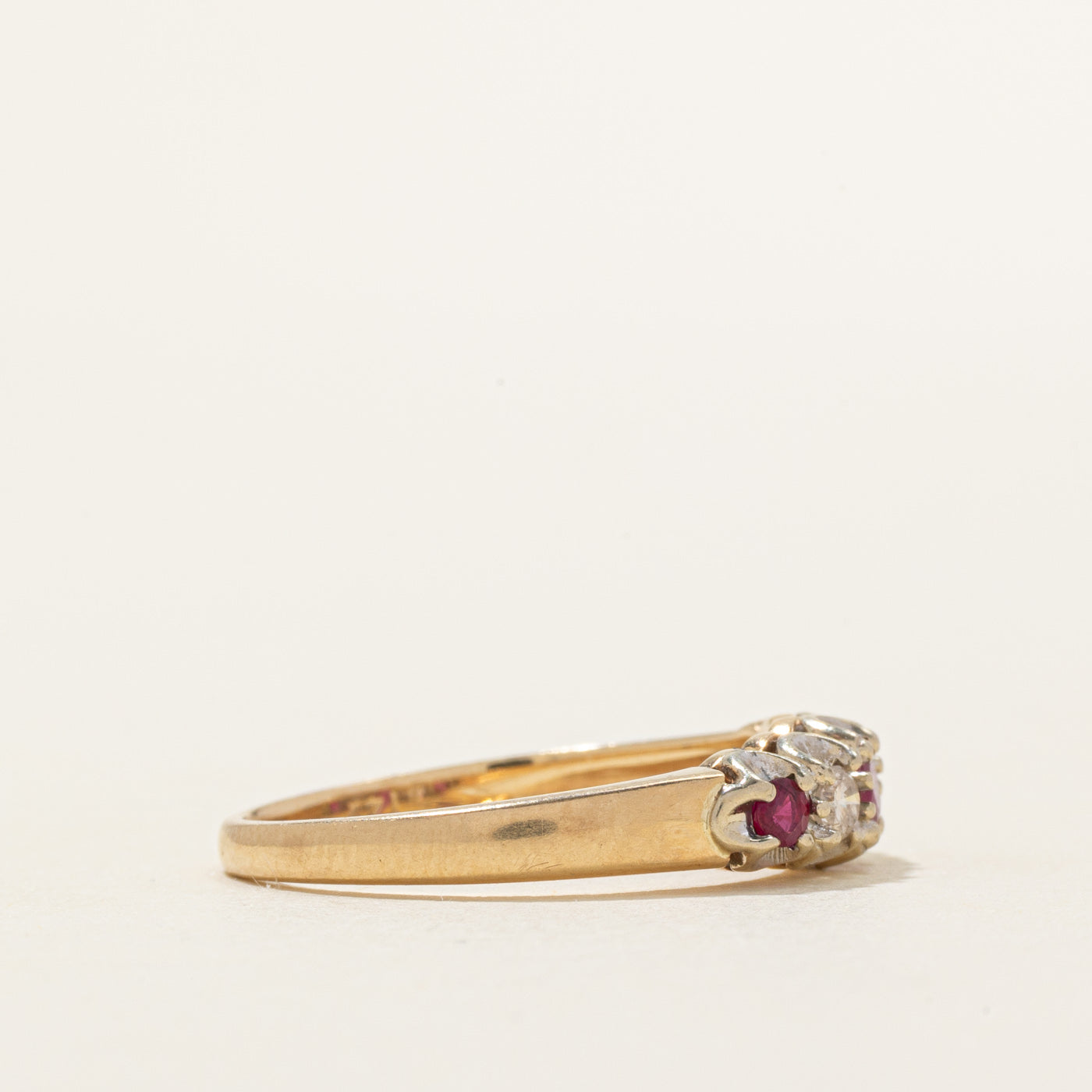 Five-Stone Ruby & Diamond Ring | 0.30ctw, 0.10ctw | SZ 8