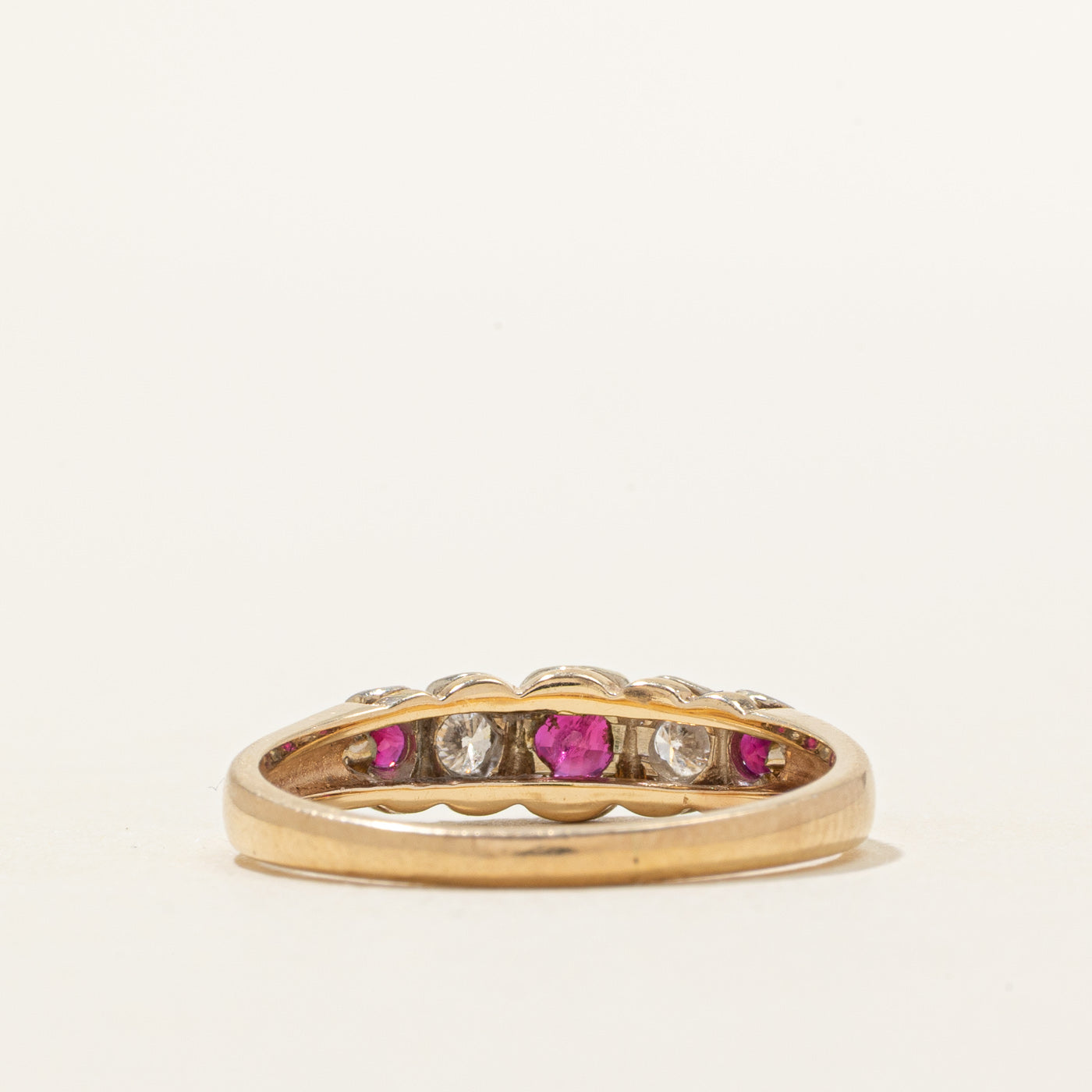 Five-Stone Ruby & Diamond Ring | 0.30ctw, 0.10ctw | SZ 8