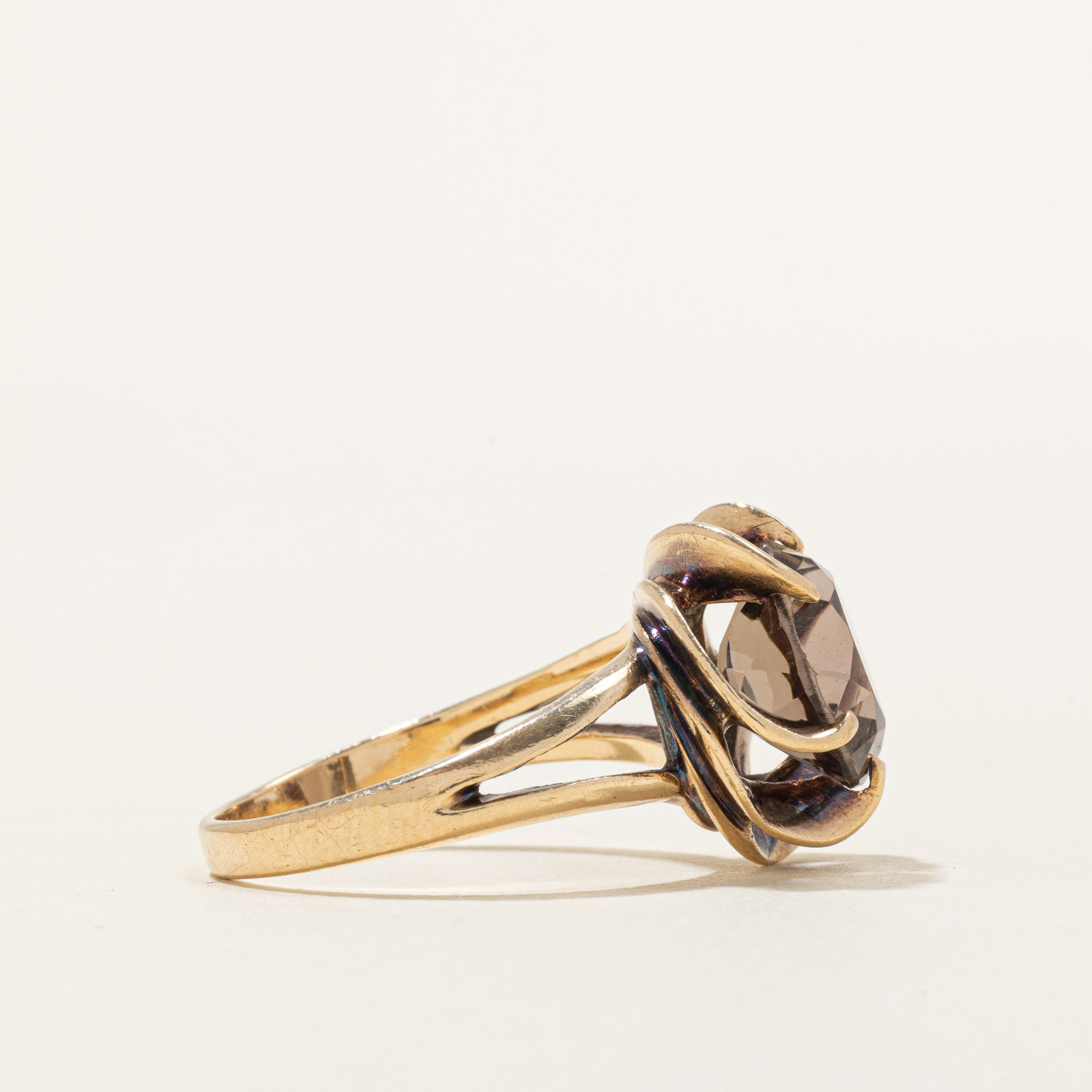 Smoky Quartz Openwork Cocktail Ring | 3.50ct | SZ 7