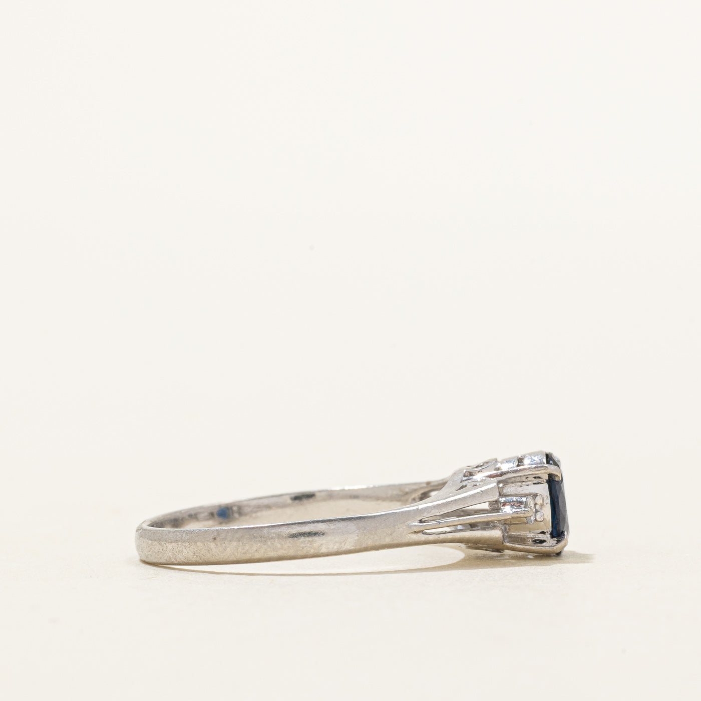 900 Platinum Sapphire & Diamond Ornate Cathedral Ring | 0.50ct, 0.03ctw | SZ 6
