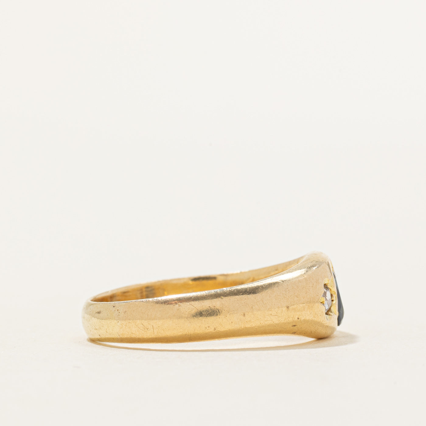 Oval Cut Sapphire & Diamond Ring | 0.33ct, 0.06ctw | SZ 9.75