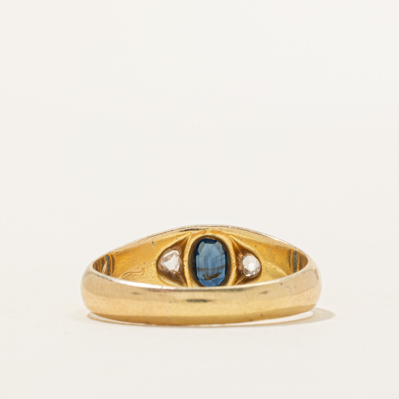 Oval Cut Sapphire & Diamond Ring | 0.33ct, 0.06ctw | SZ 9.75