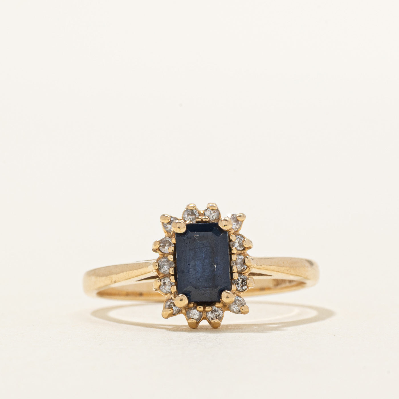 Sapphire & Diamond Petal Ring | 0.75ct, 0.11ctw | SZ 6.5