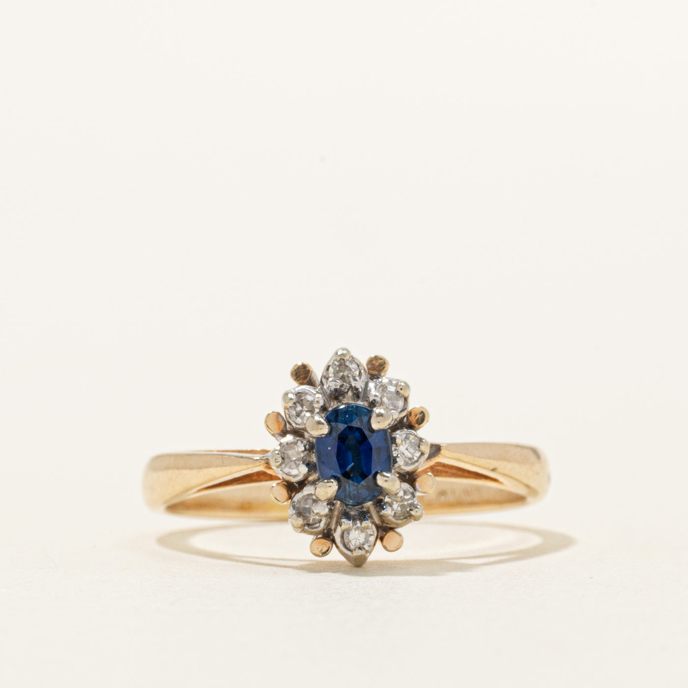 Sapphire & Diamond Petal Ring | 0.26ct, 0.06ctw | SZ 4.75