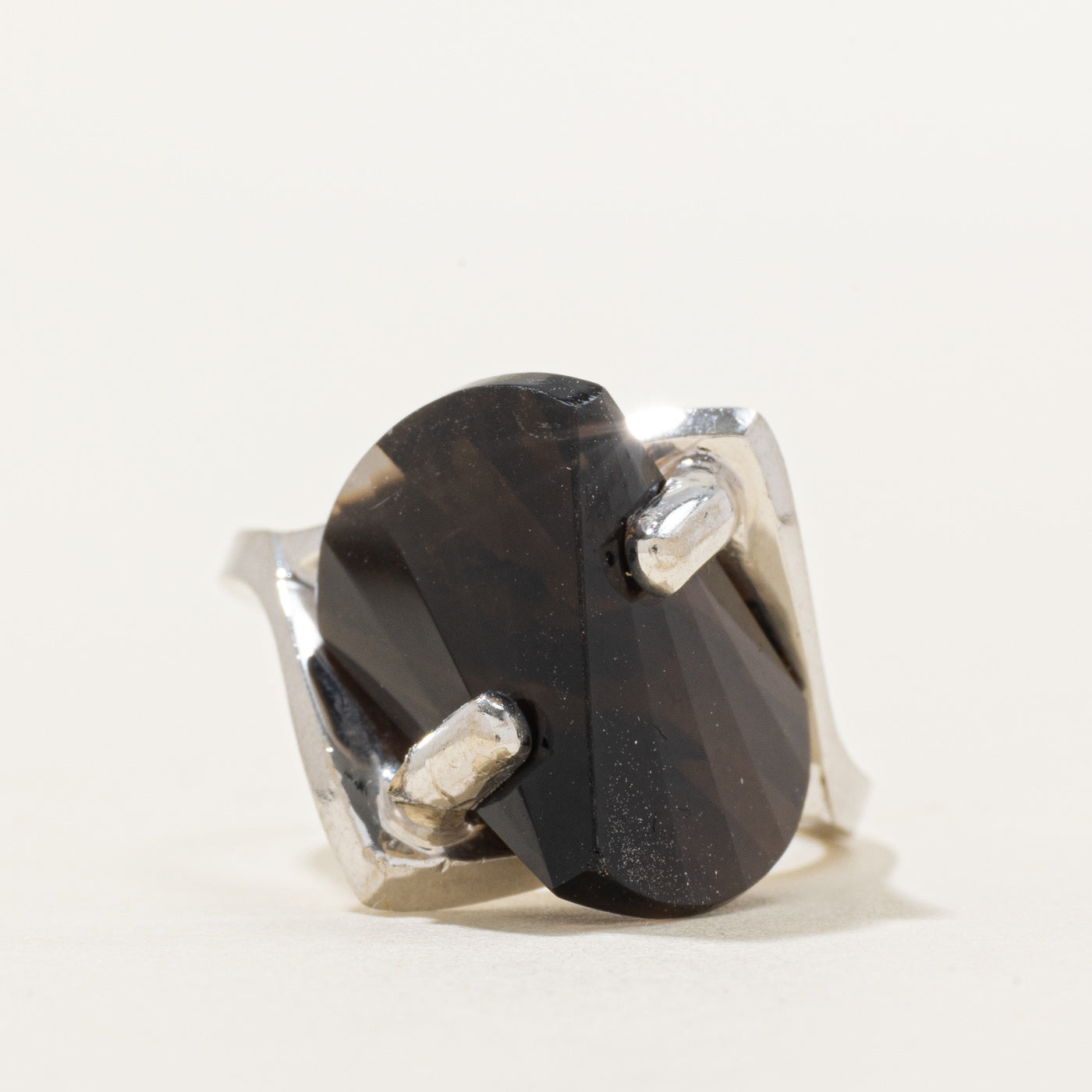 Smoky Quartz Abstract Ring | 12.00ct | SZ 6.5
