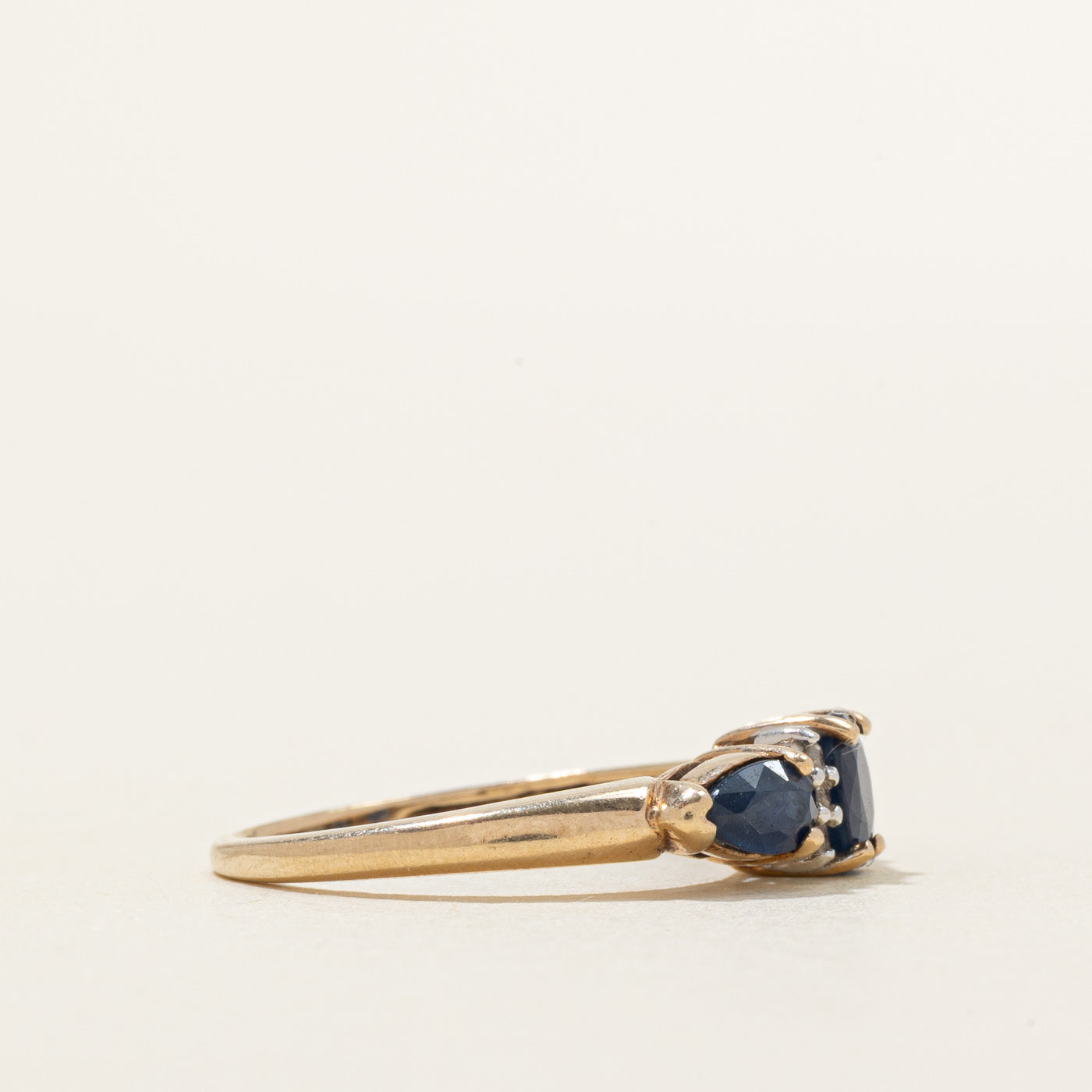 Pear Cut Sapphire & Diamond Ring | 0.95ctw, 0.03ctw | SZ 5.25