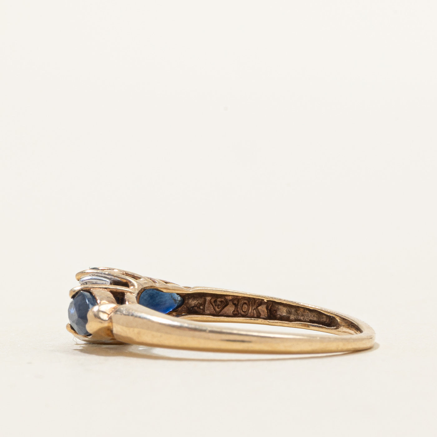 Pear Cut Sapphire & Diamond Ring | 0.95ctw, 0.03ctw | SZ 5.25