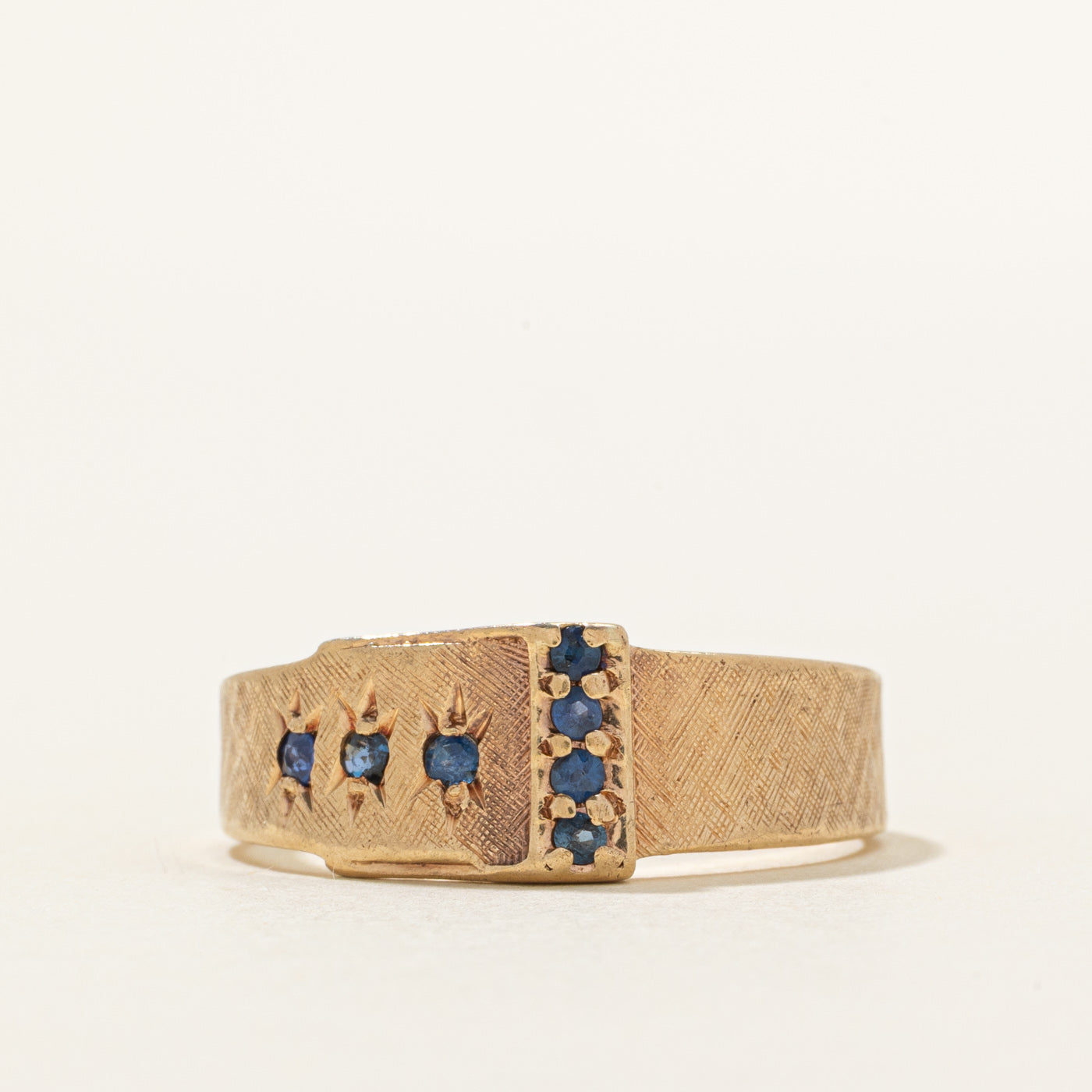 Sapphire Textured Buckle Ring | 0.20ctw | SZ 9