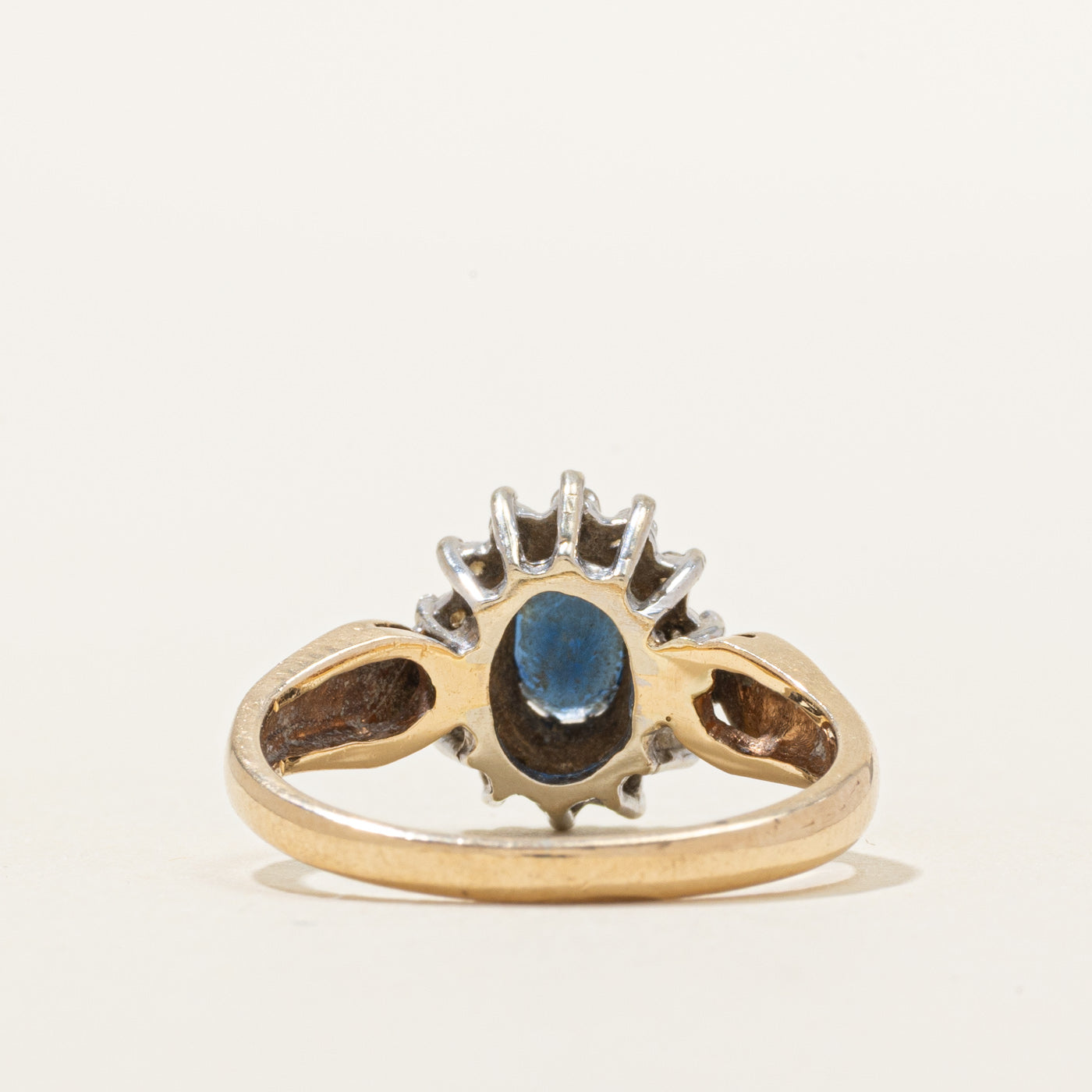 Sapphire & Diamond Halo Petal Ring | 0.51ct, 0.14ctw | SZ 6