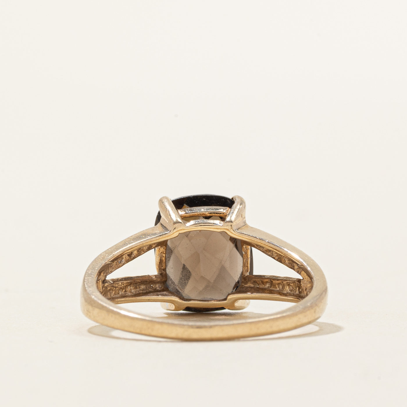 Smoky Quartz & Diamond Split Shank Ring | 4.00ct, 0.10ctw | SZ 6.75