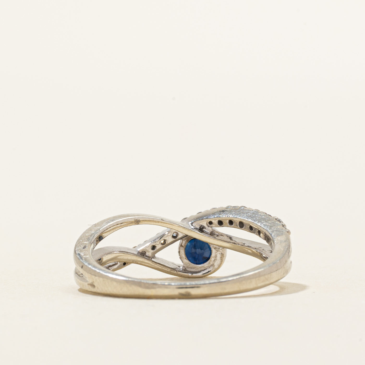 Semi-Eternity Sapphire & Diamond Cross Over Ring | 0.26ct, 0.15ctw | SZ 5.5