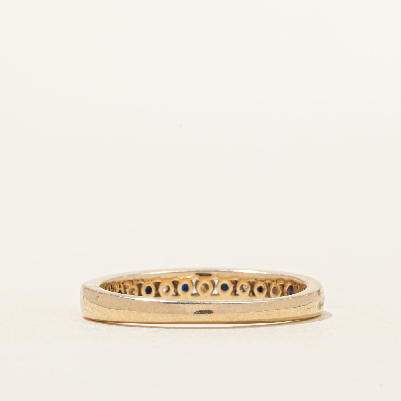 Channel Set Semi-Eternity Sapphire & Diamond Ring | 0.20ctw, 0.15ctw | SZ 7.25