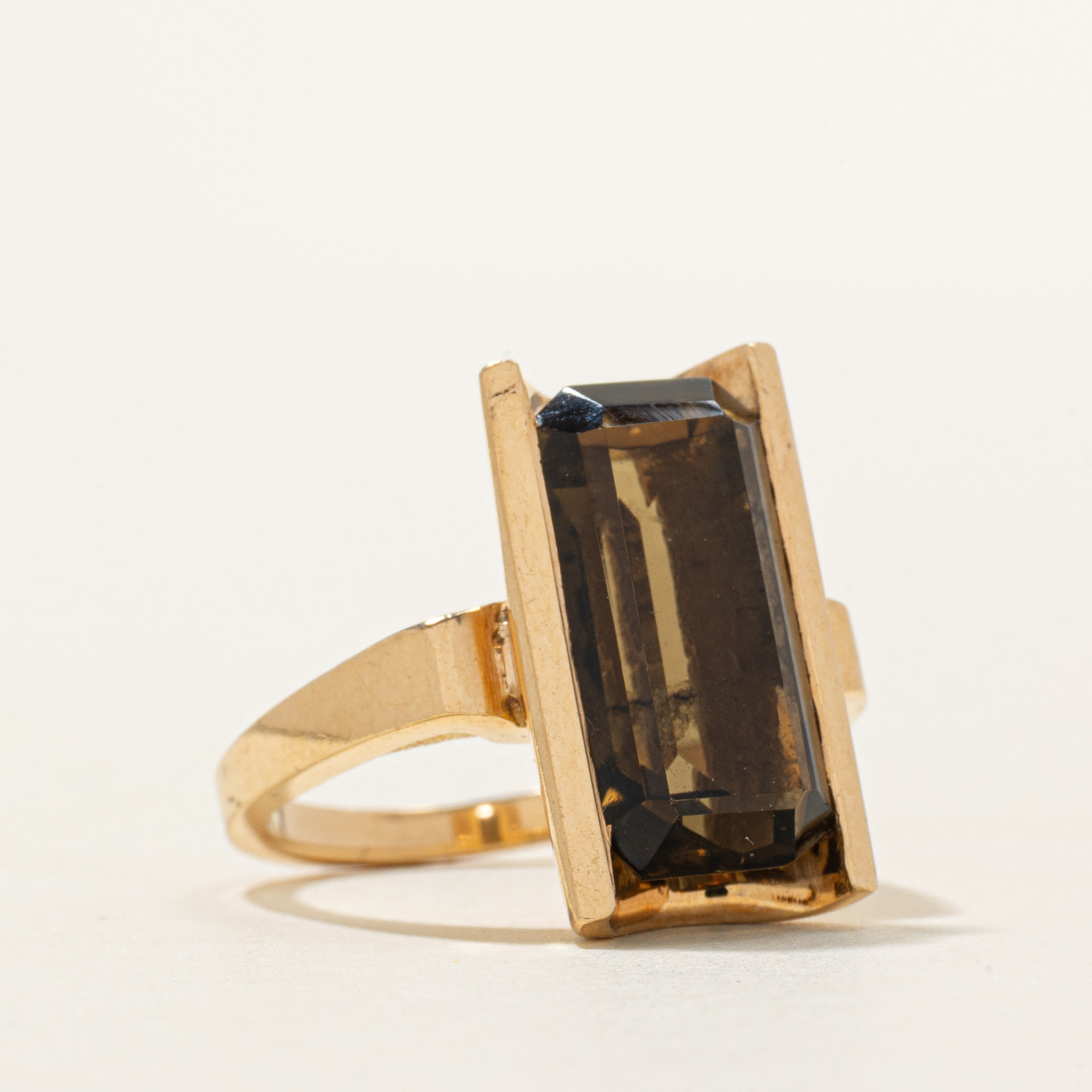 Smoky Quartz Column Cocktail Ring | 7.00ct | SZ 6.25