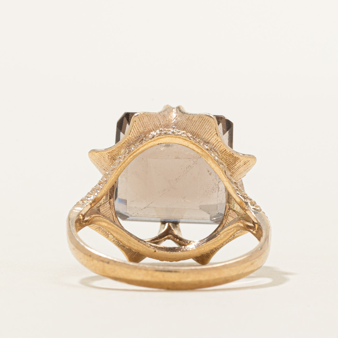 Smoky Quartz Textured Cocktail Ring | 7.00ct | SZ 8.25