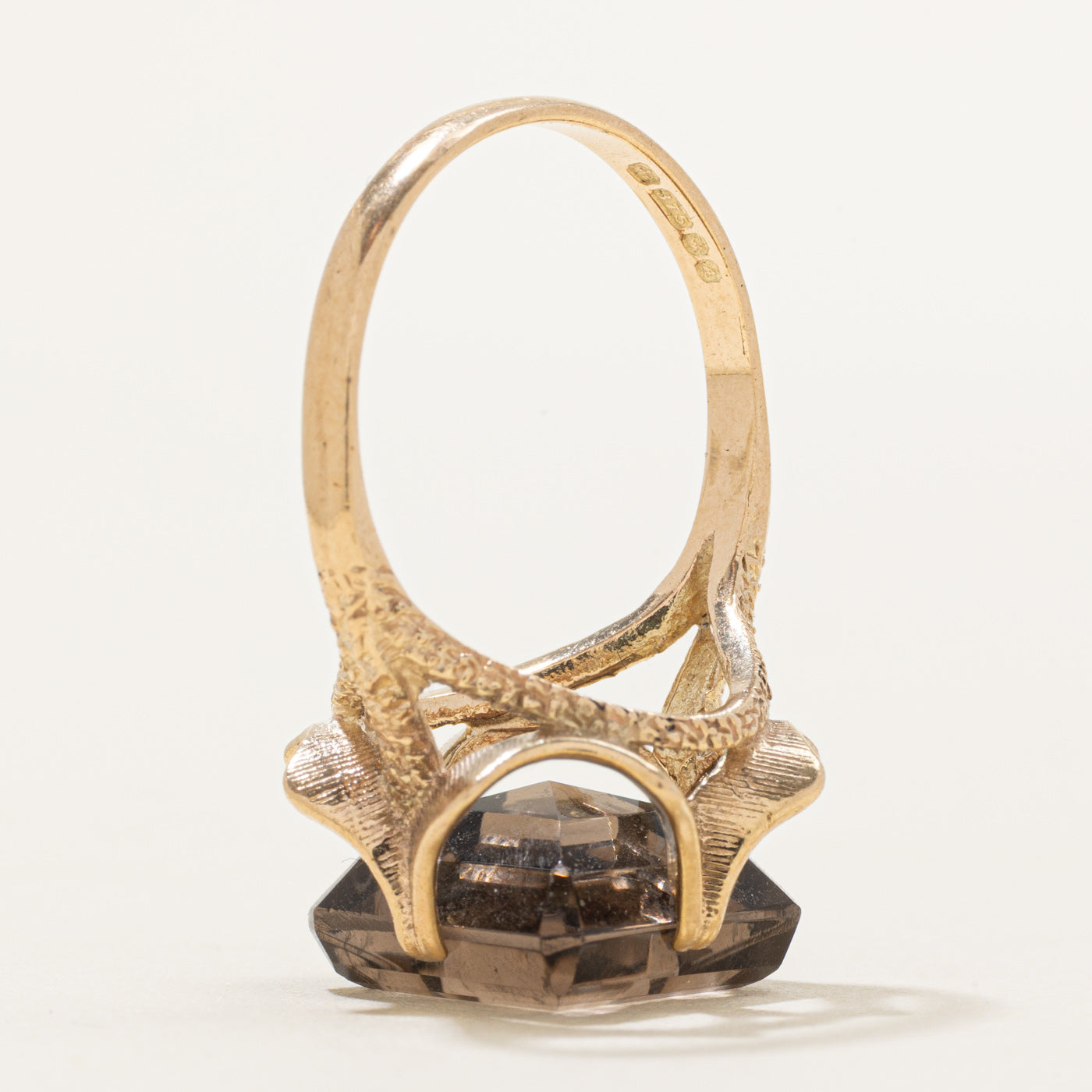 Smoky Quartz Textured Cocktail Ring | 7.00ct | SZ 8.25