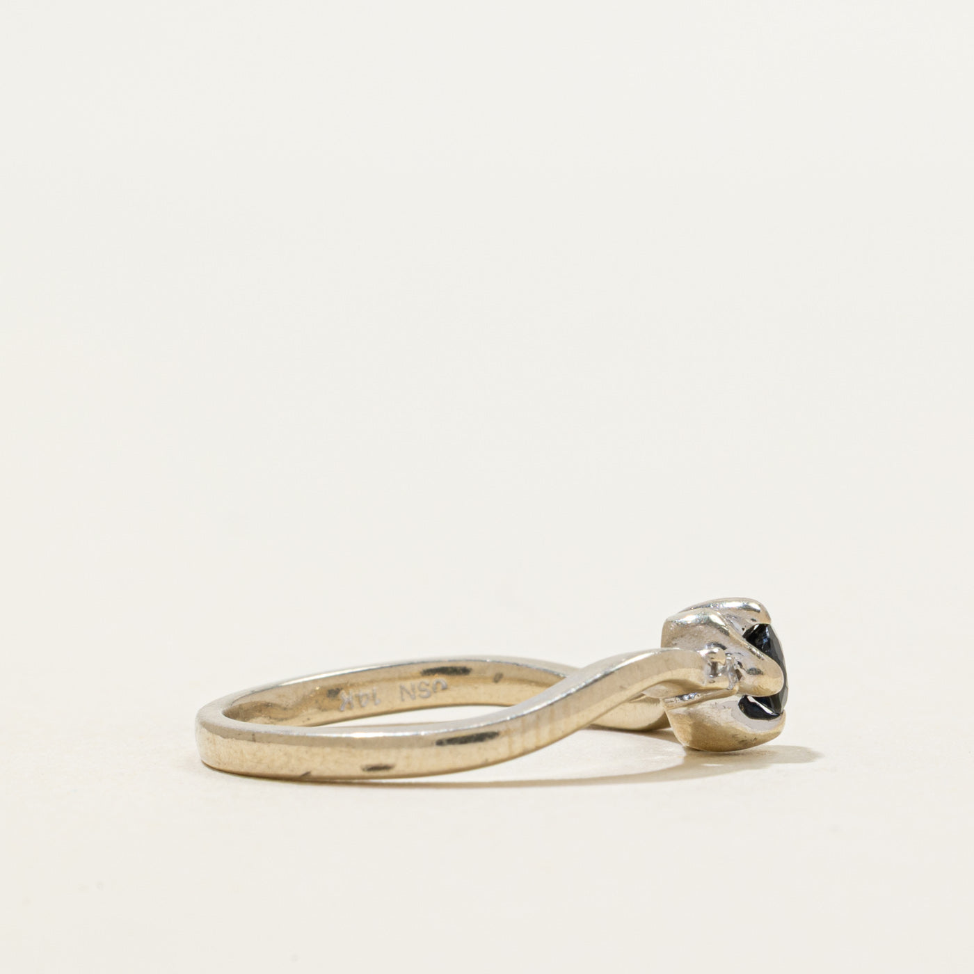 Sapphire & Diamond Wavy Ring | 0.18ct, 0.02ctw | SZ 6