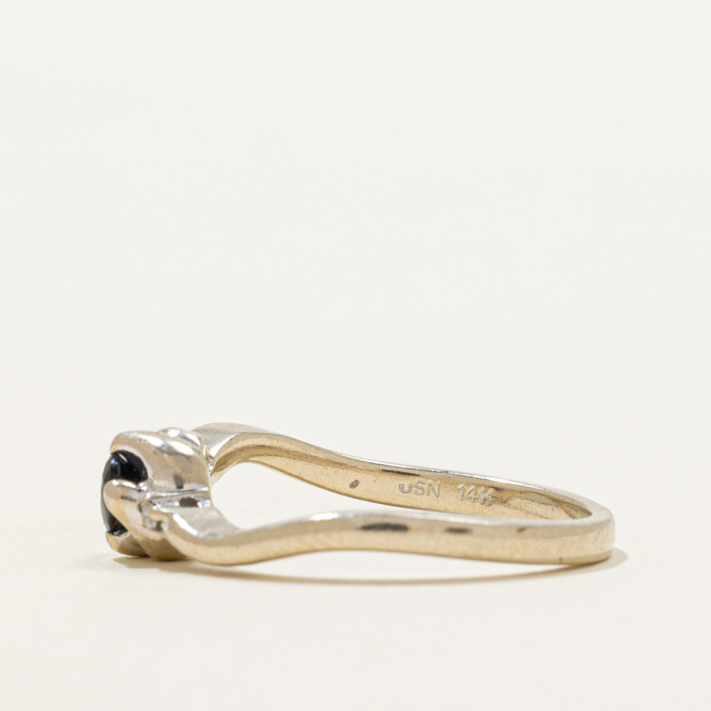 Sapphire & Diamond Wavy Ring | 0.18ct, 0.02ctw | SZ 6