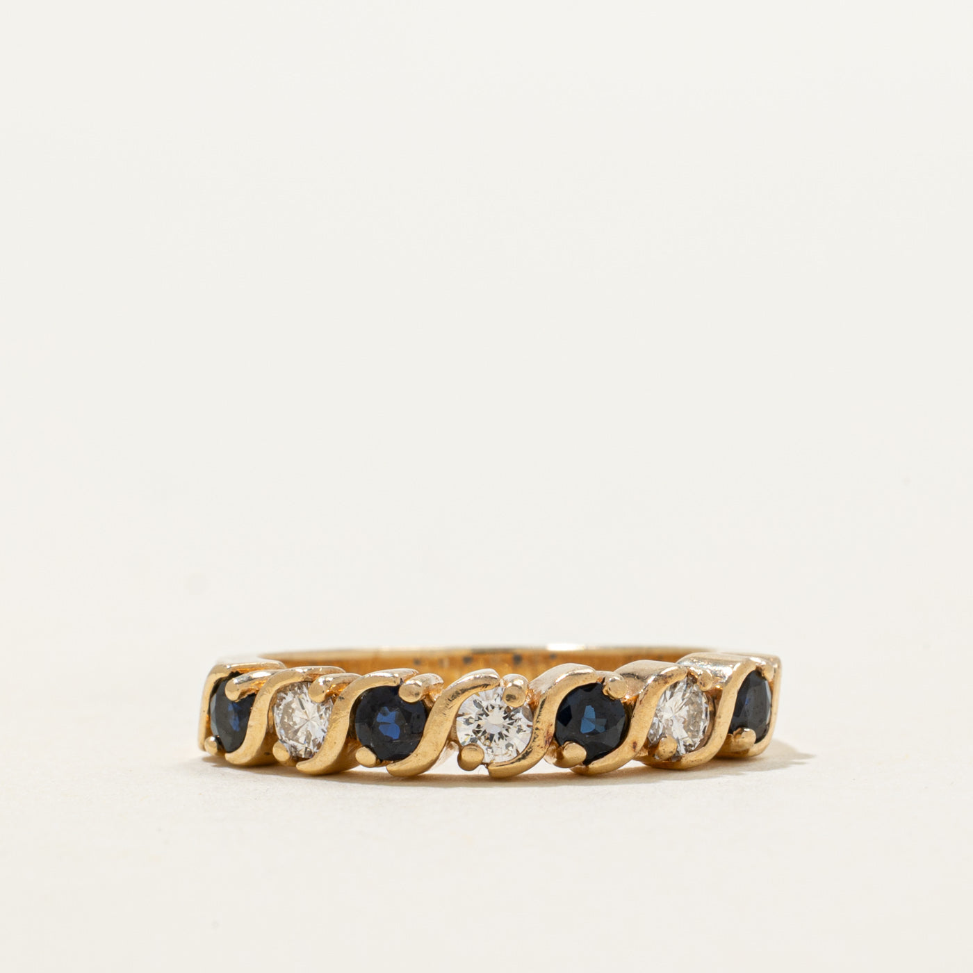 Semi-Eternity Sapphire & Diamond Ring | 0.30ctw, 0.18ctw | SZ 5.75