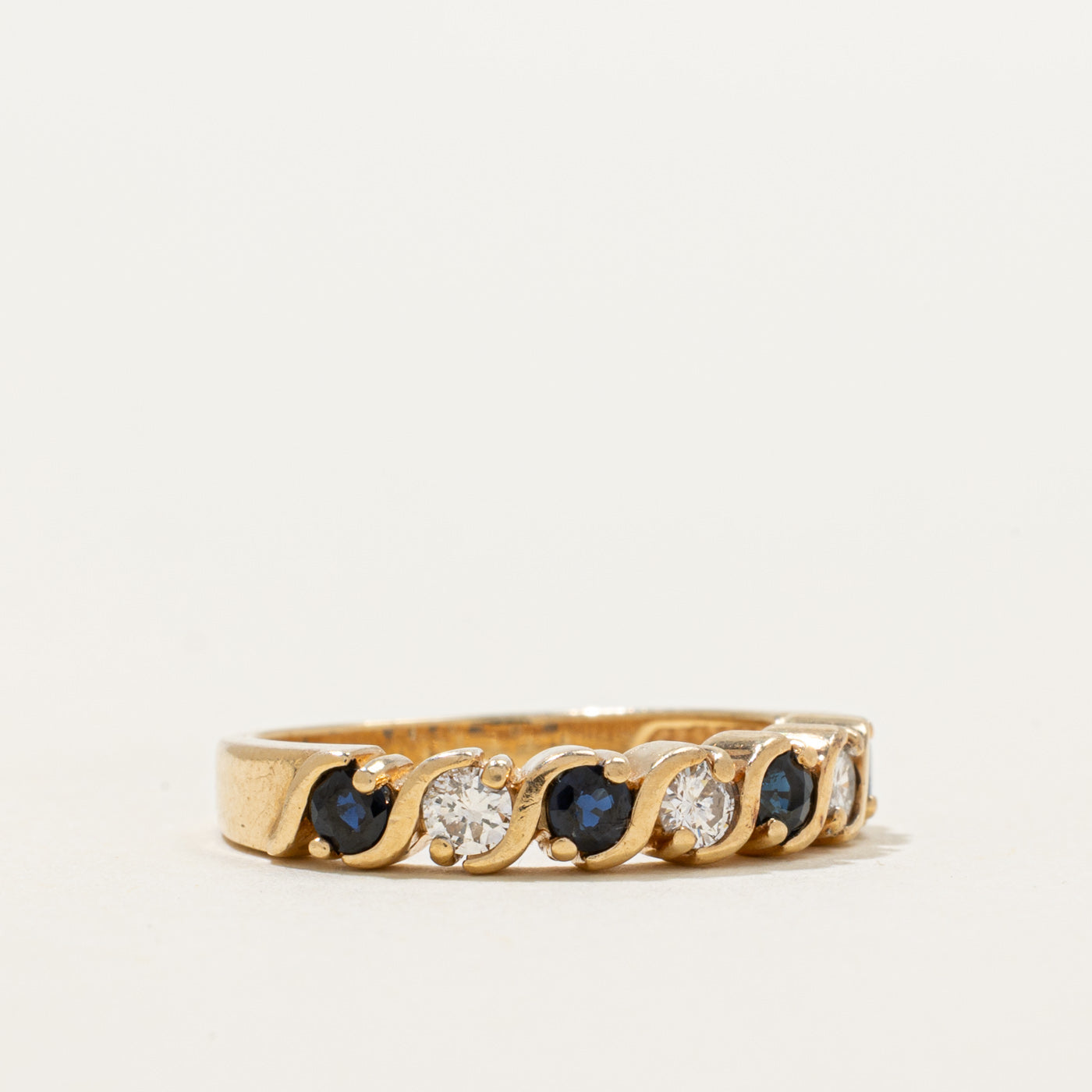 Semi-Eternity Sapphire & Diamond Ring | 0.30ctw, 0.18ctw | SZ 5.75