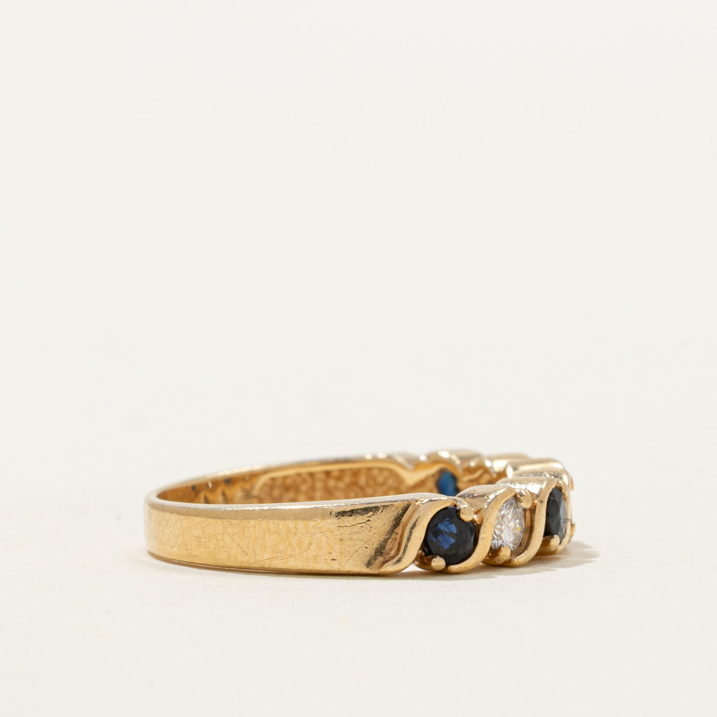Semi-Eternity Sapphire & Diamond Ring | 0.30ctw, 0.18ctw | SZ 5.75
