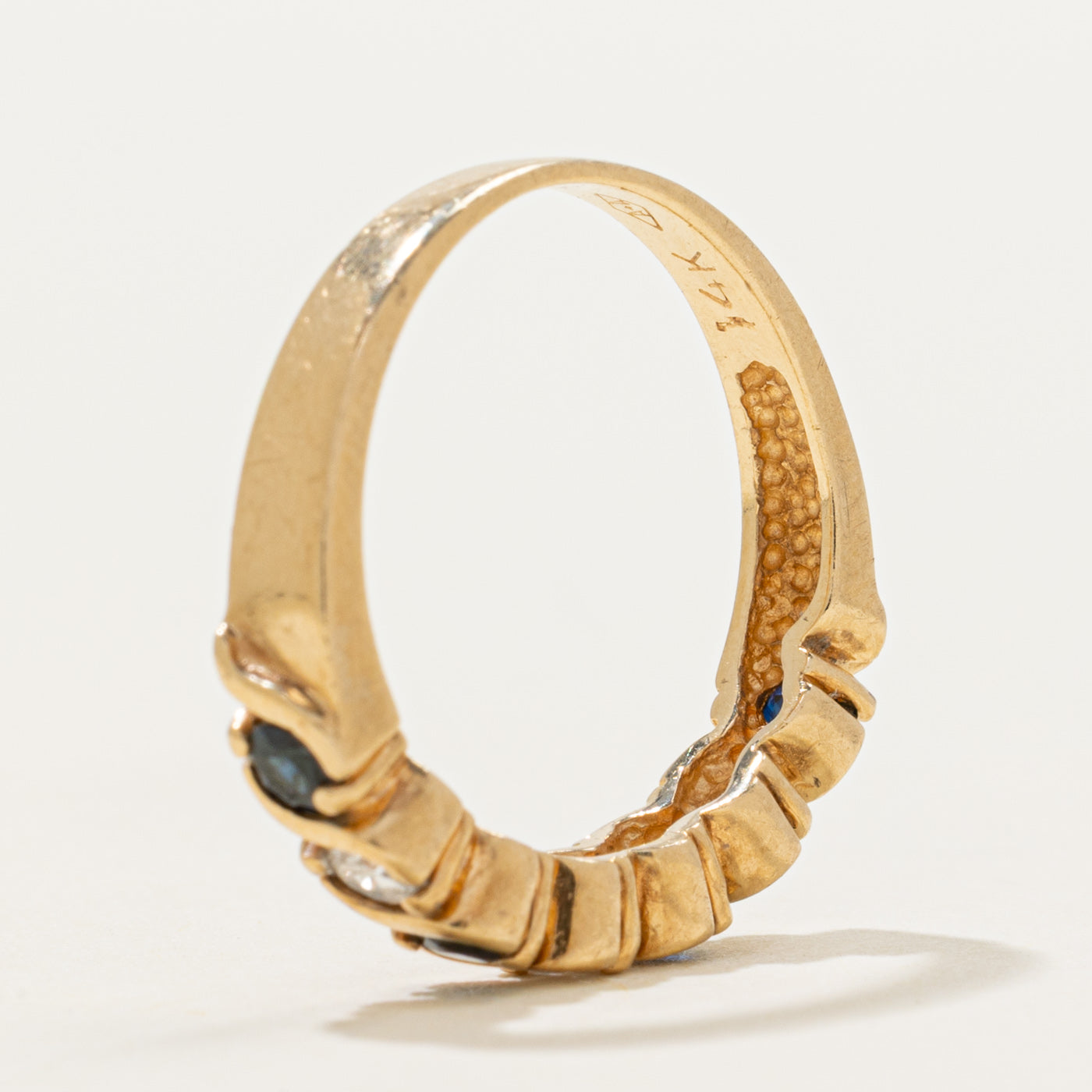 Semi-Eternity Sapphire & Diamond Ring | 0.30ctw, 0.18ctw | SZ 5.75