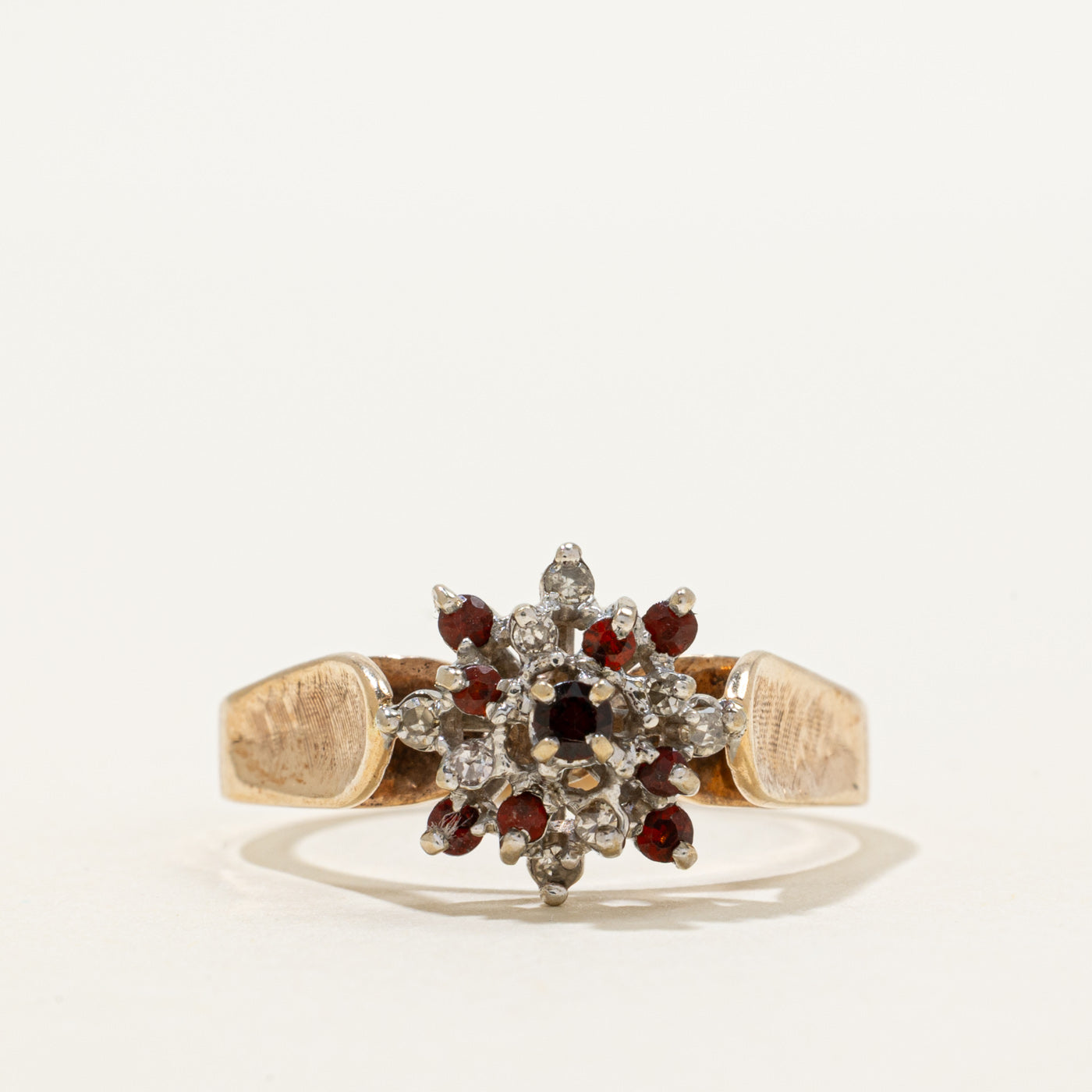 Garnet & Diamond Cluster Cocktail Ring | 0.24ctw, 0.08ctw | SZ 11.25