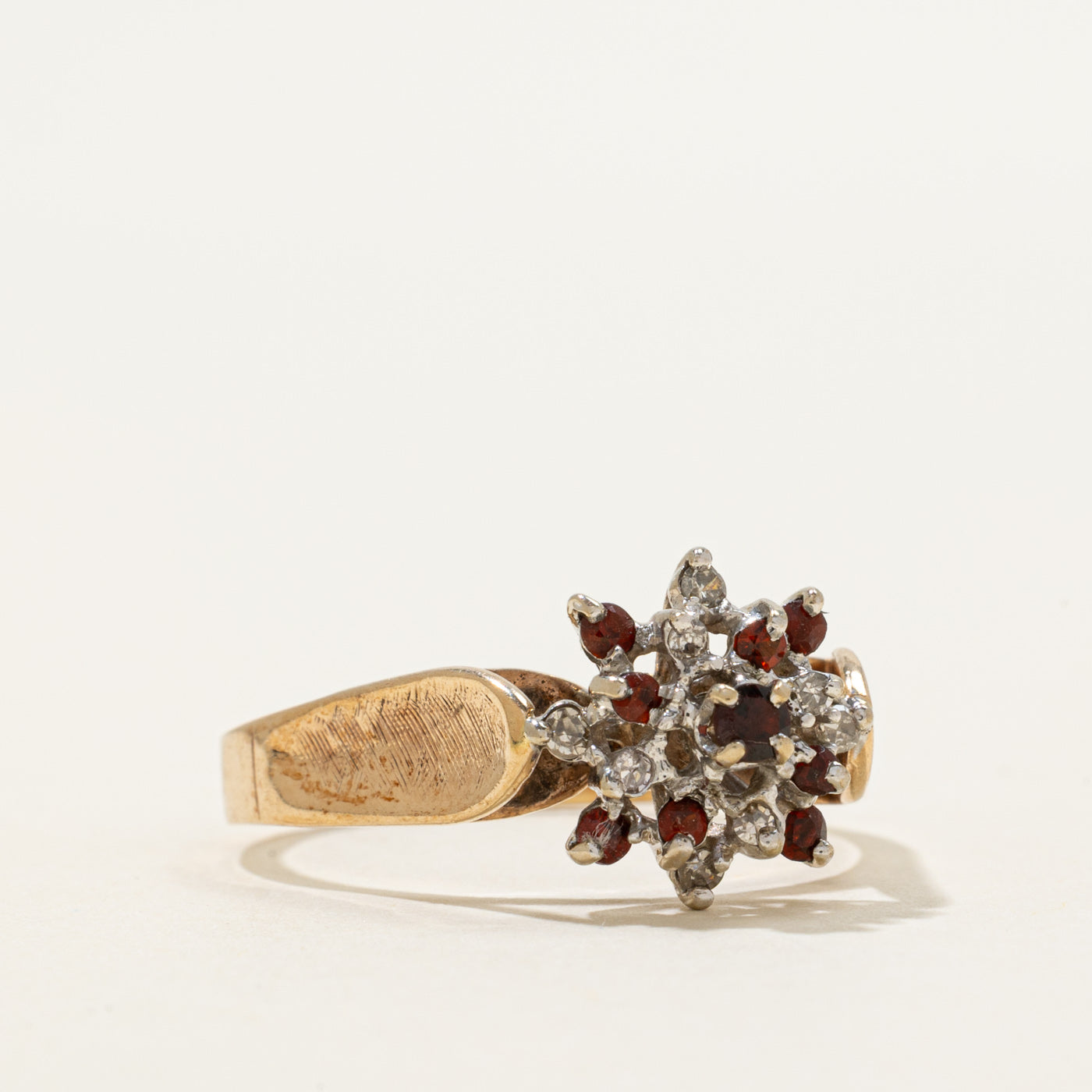 Garnet & Diamond Cluster Cocktail Ring | 0.24ctw, 0.08ctw | SZ 11.25