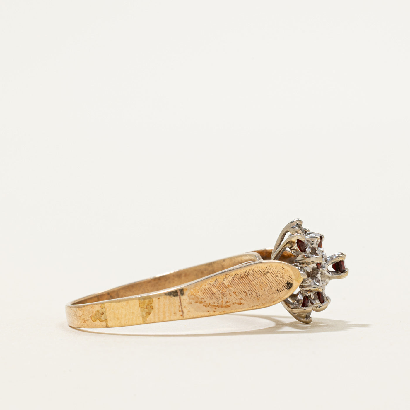 Garnet & Diamond Cluster Cocktail Ring | 0.24ctw, 0.08ctw | SZ 11.25