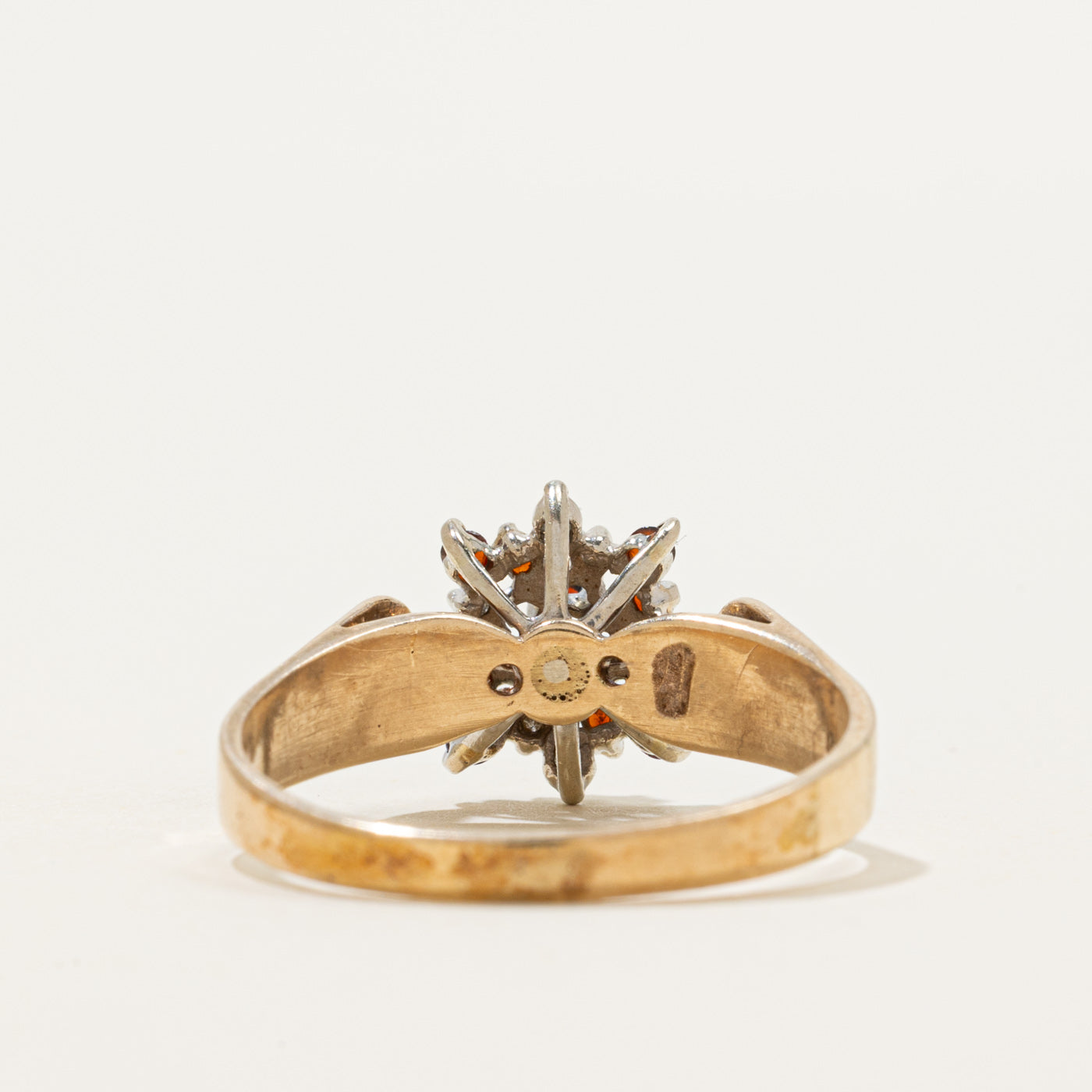 Garnet & Diamond Cluster Cocktail Ring | 0.24ctw, 0.08ctw | SZ 11.25