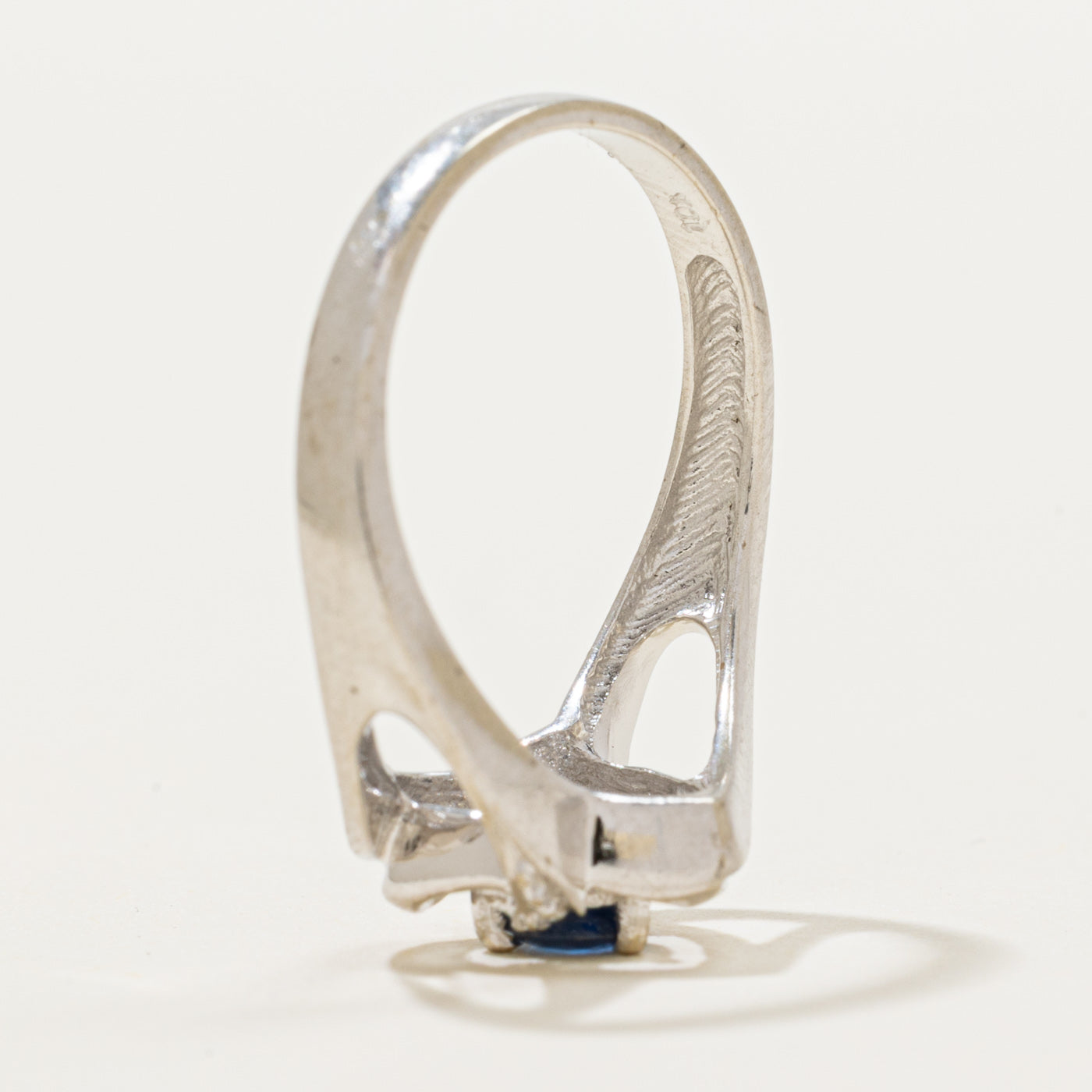 Sapphire & Diamond Open Heart Ring | 0.30ct, 0.01ctw | SZ 7.25