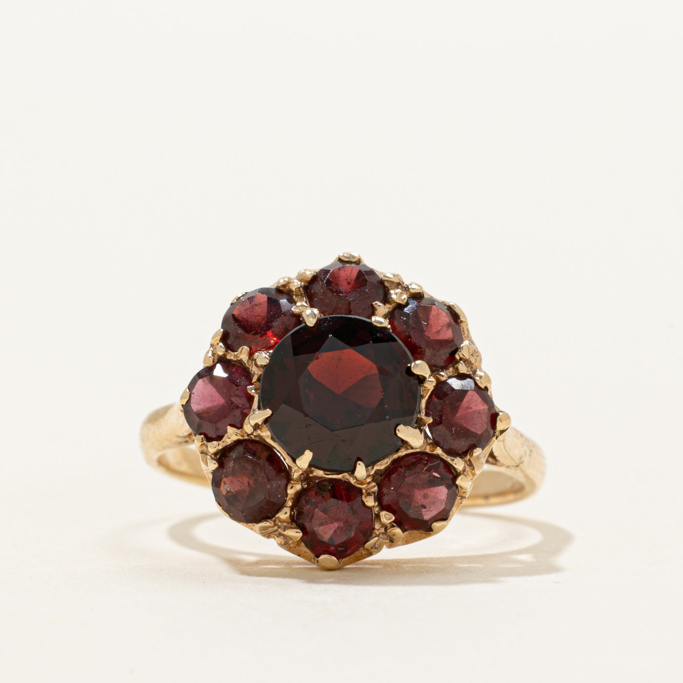Bague cocktail halo de grenats | 3,00 ct | Taille 6,5