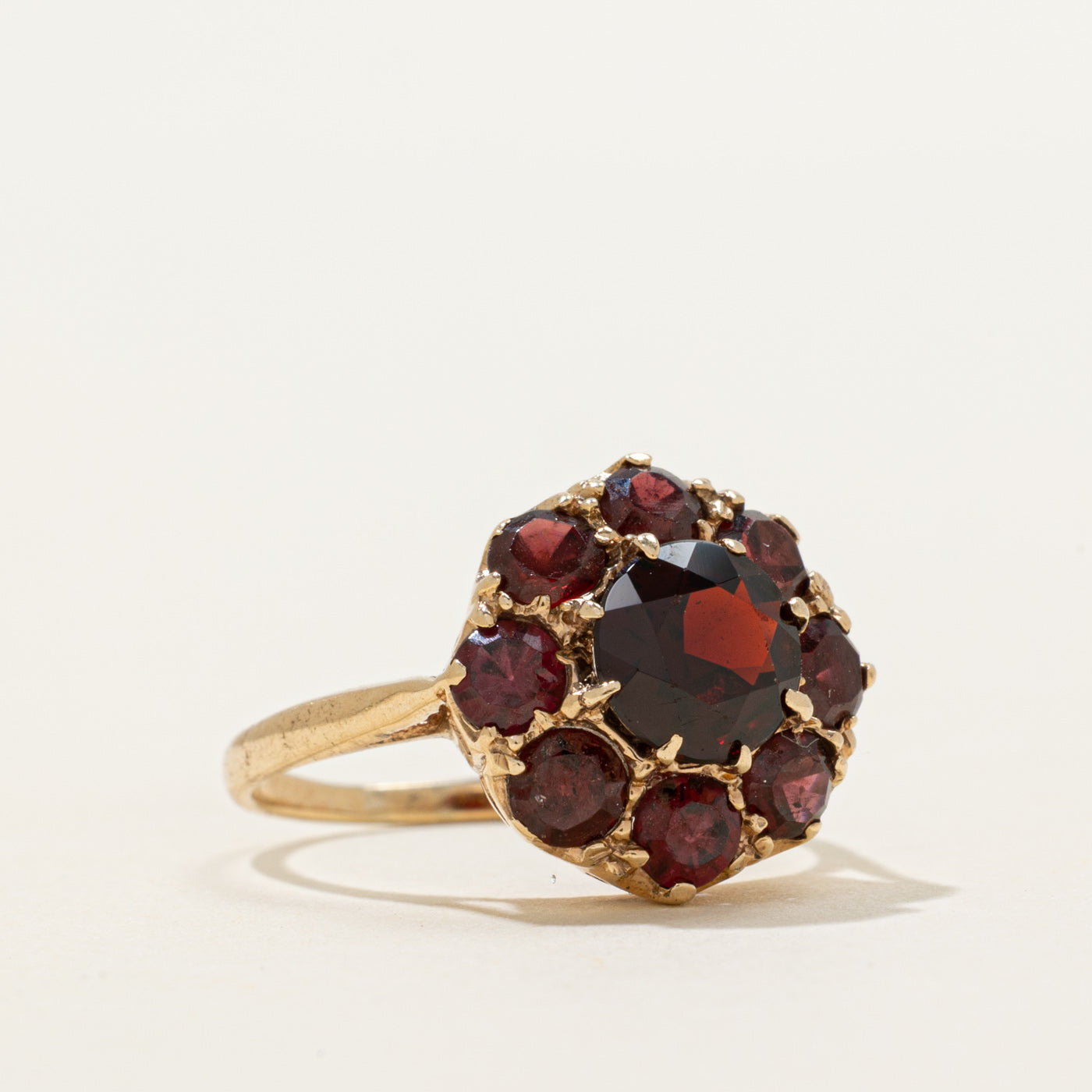 Bague cocktail halo de grenats | 3,00 ct | Taille 6,5