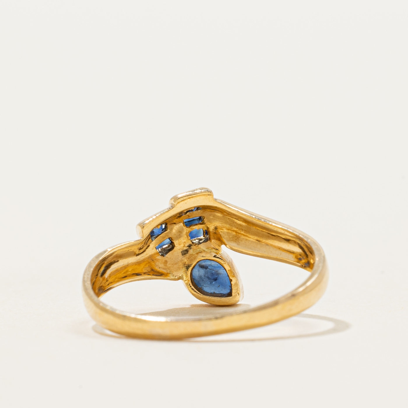 18k Bezel Set Multi Cut Sapphire Ring | 0.38ctw | SZ 6