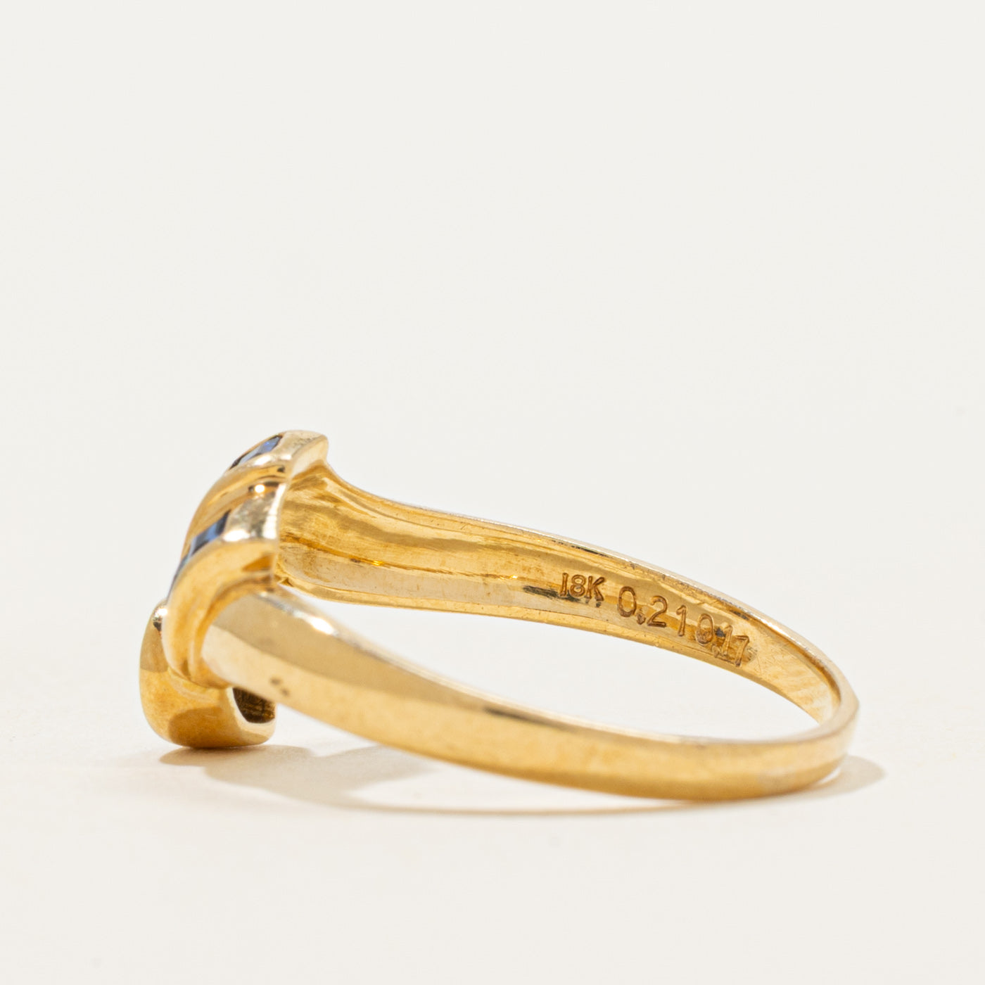 18k Bezel Set Multi Cut Sapphire Ring | 0.38ctw | SZ 6