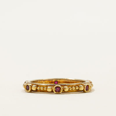 18k Bezel Set Eternity Ruby Band | 0.12ctw | 2.70mm | SZ 6.75