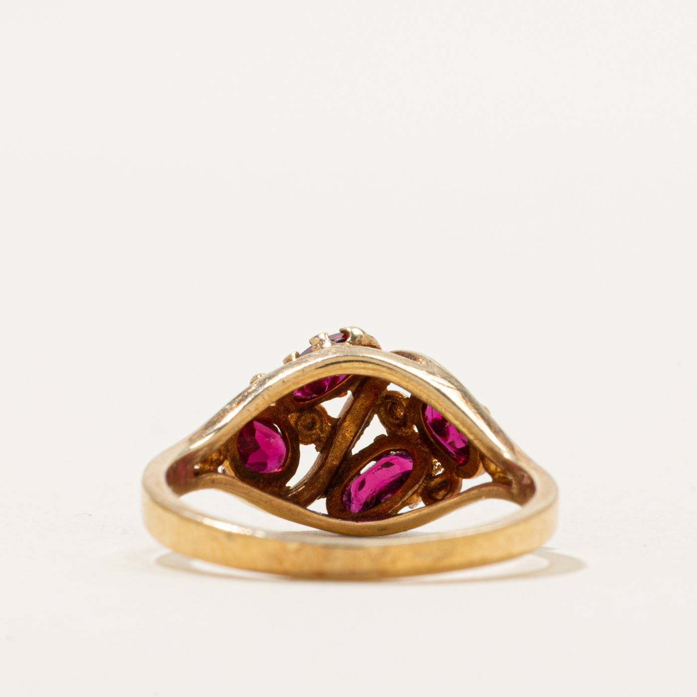 Four Stone Pasté Glass Openwork Ring | 1.60ctw | SZ 7