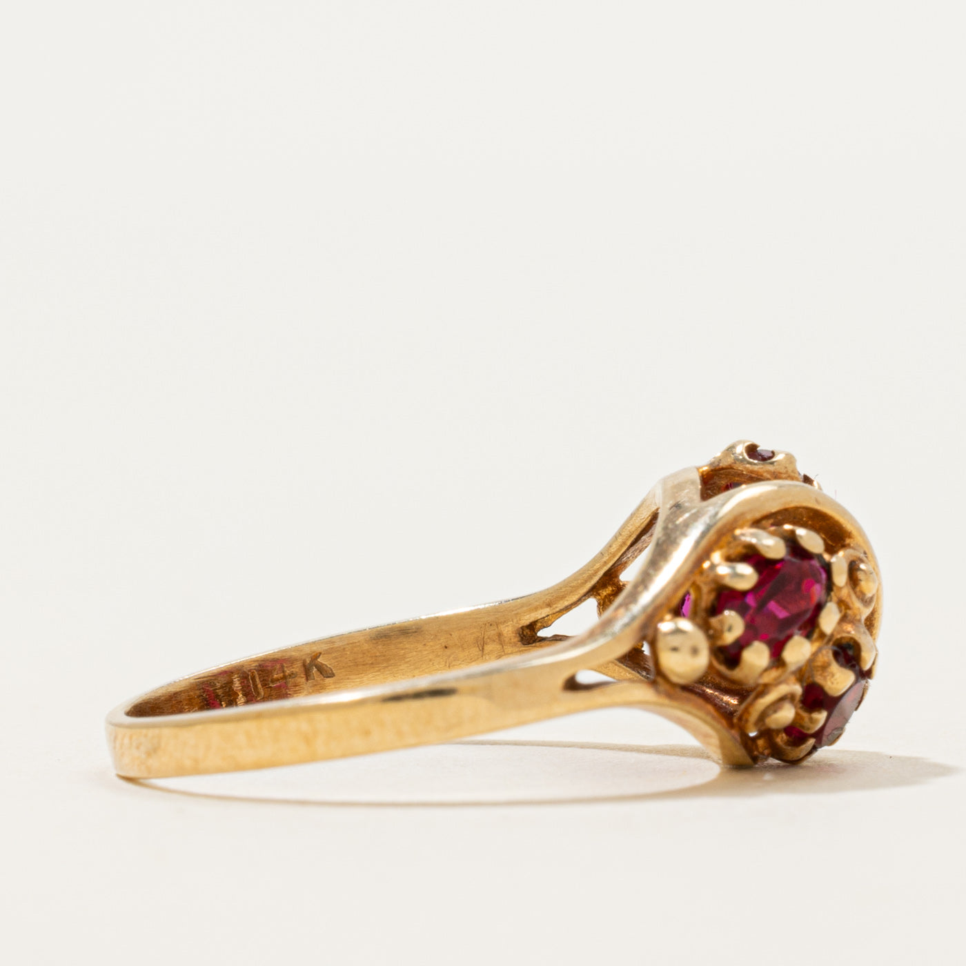 Four Stone Pasté Glass Openwork Ring | 1.60ctw | SZ 7