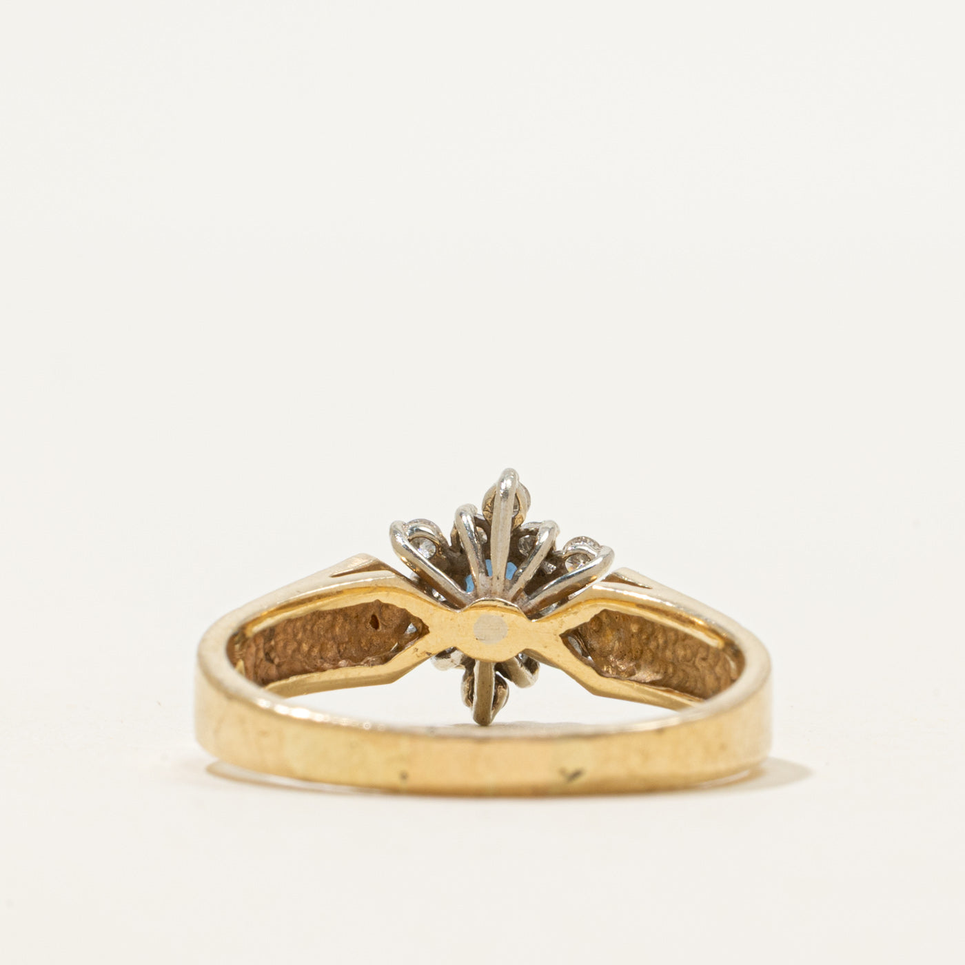 Sapphire & Diamond Petal Cluster Ring | 0.14ct, 0.18ctw | SZ 8