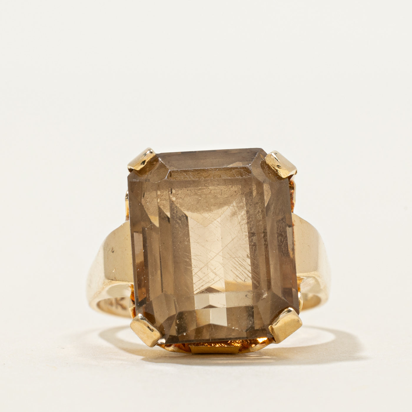 Single Stone Smoky Quartz Cocktail Ring | 10.50ct | SZ 4.75