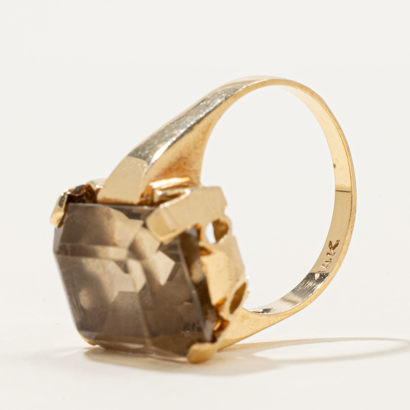 Single Stone Smoky Quartz Cocktail Ring | 10.50ct | SZ 4.75