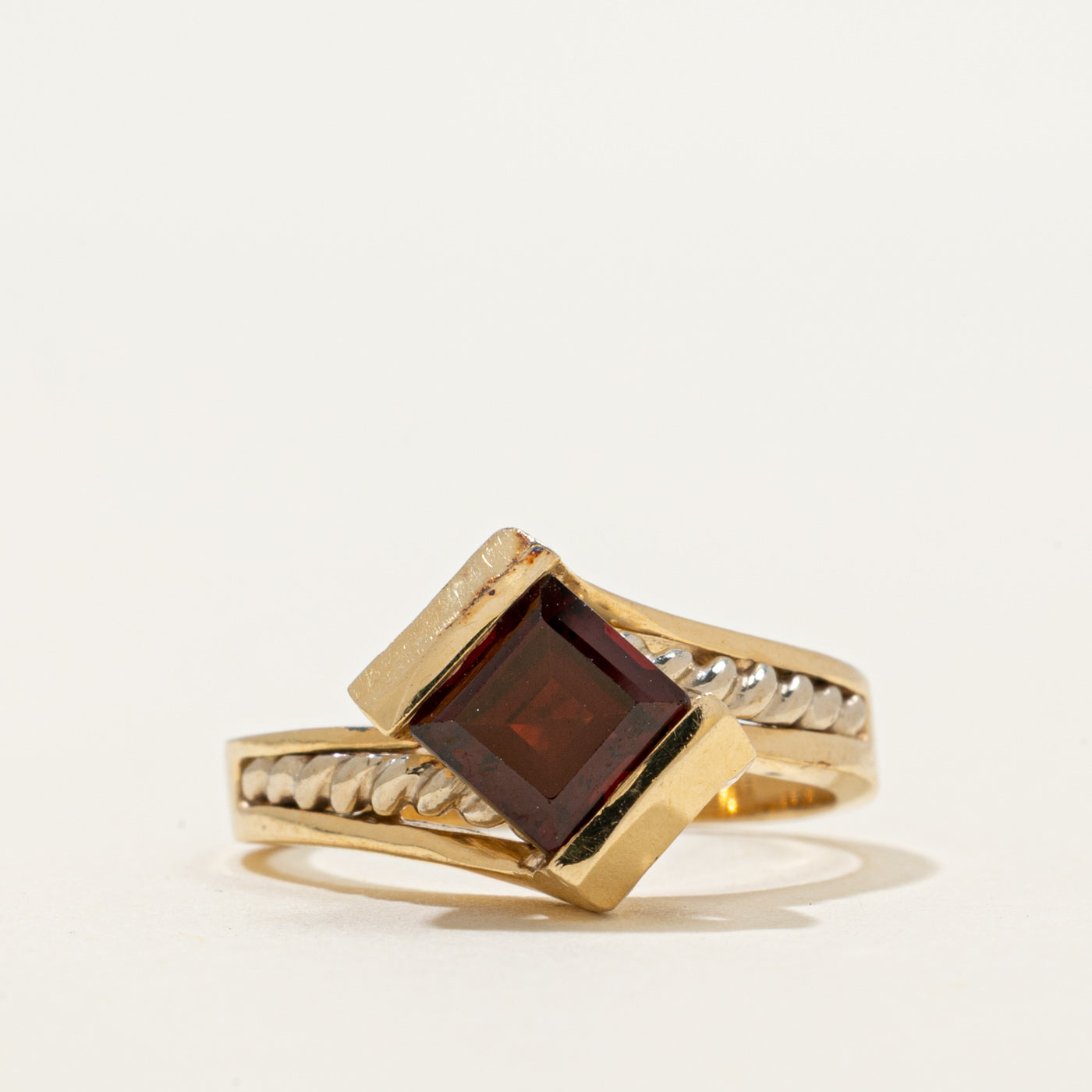 Tension Set Garnet Bypass Ring | 1.40ct | SZ 6