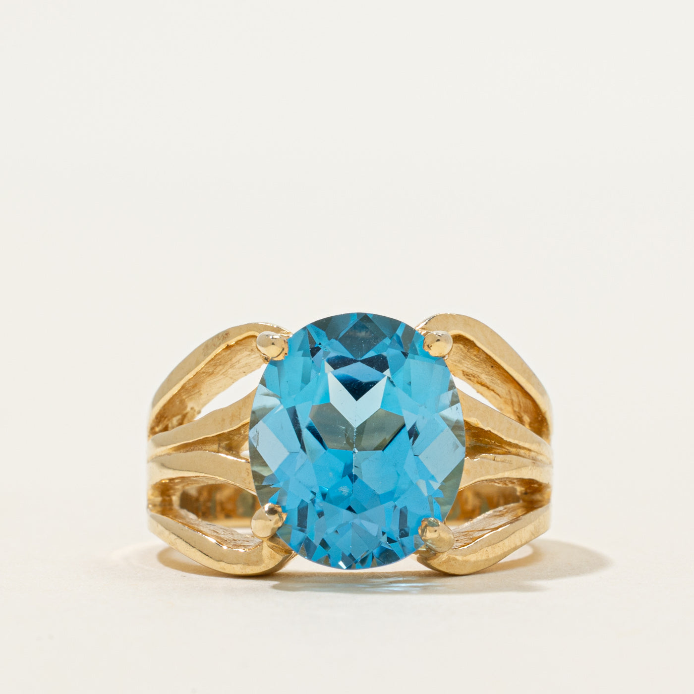 Oval Cut Blue Topaz Cocktail Ring | 6.50ct | SZ 6