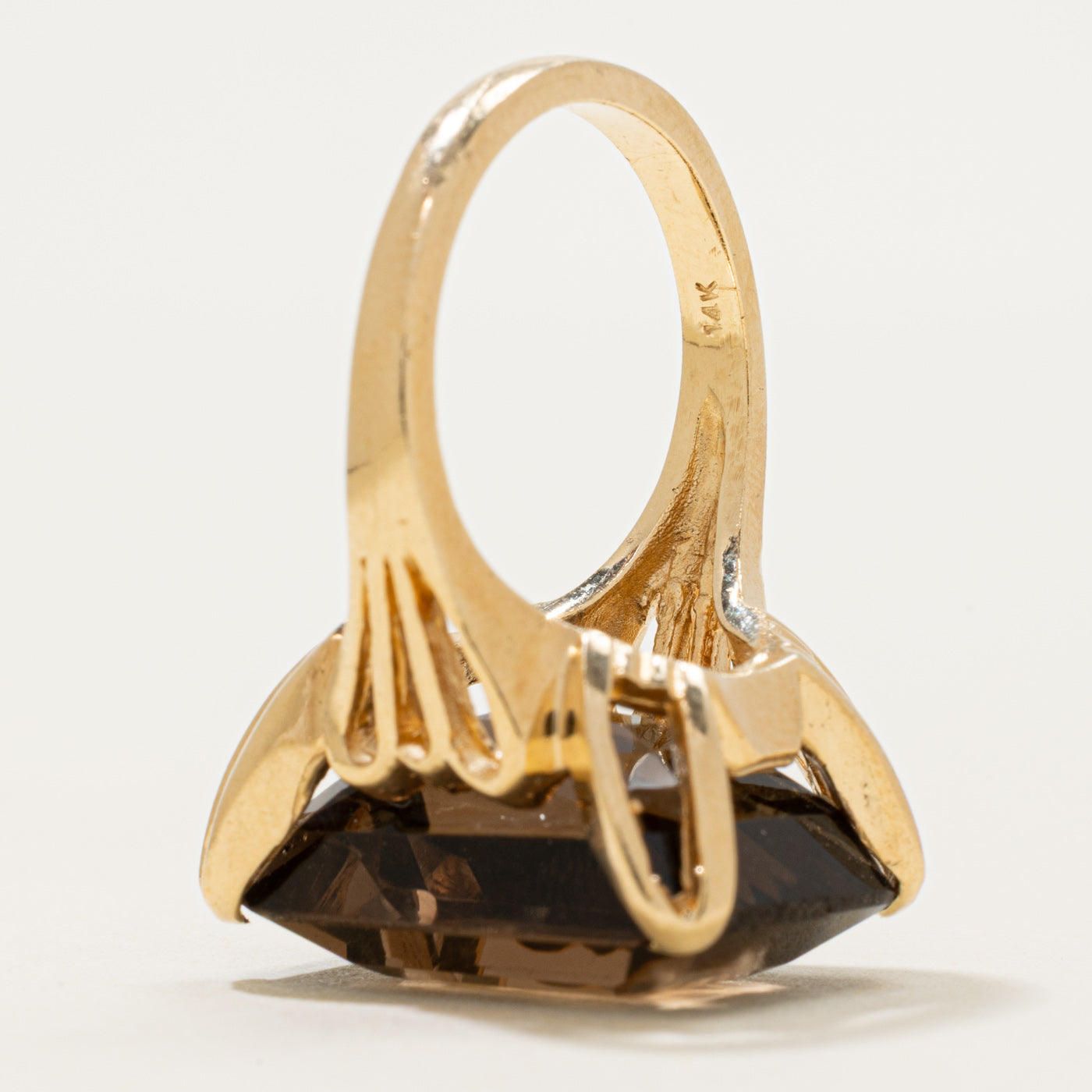 Emerald Cut Smoky Quartz Cocktail Ring | 16.00ct | SZ 6.5