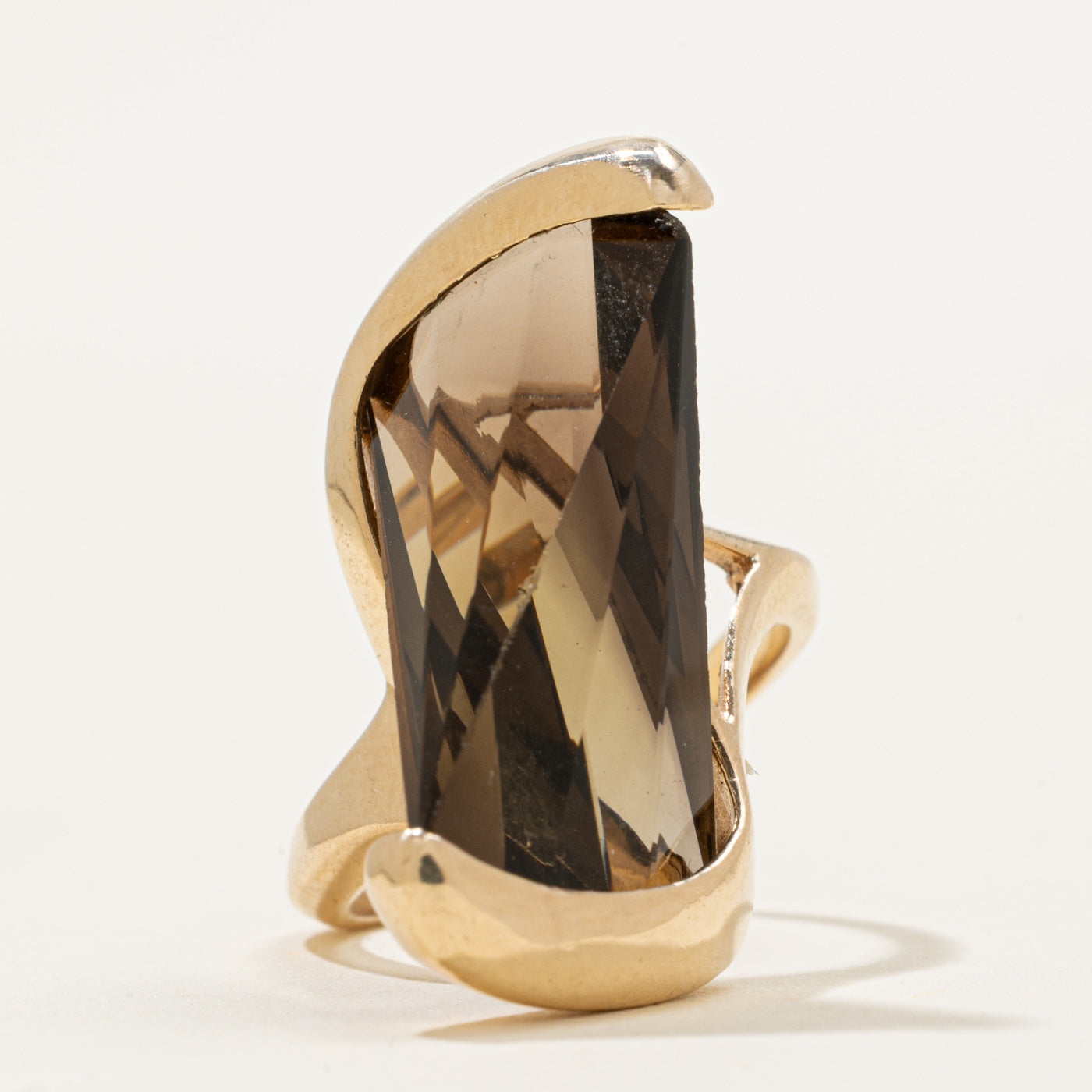 Freeform Smoky Quartz Cocktail Ring | 15.00ct | SZ 6.25