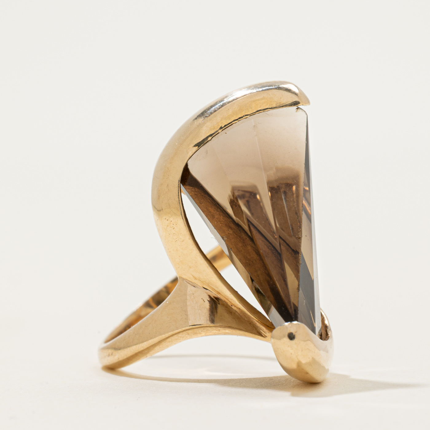 Freeform Smoky Quartz Cocktail Ring | 15.00ct | SZ 6.25