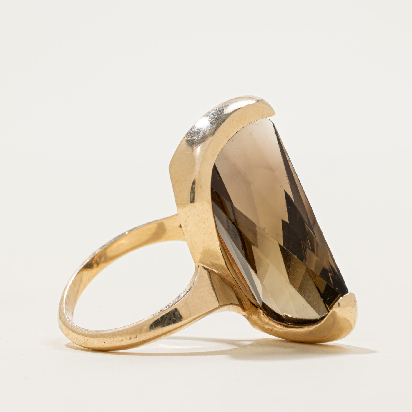 Freeform Smoky Quartz Cocktail Ring | 15.00ct | SZ 6.25
