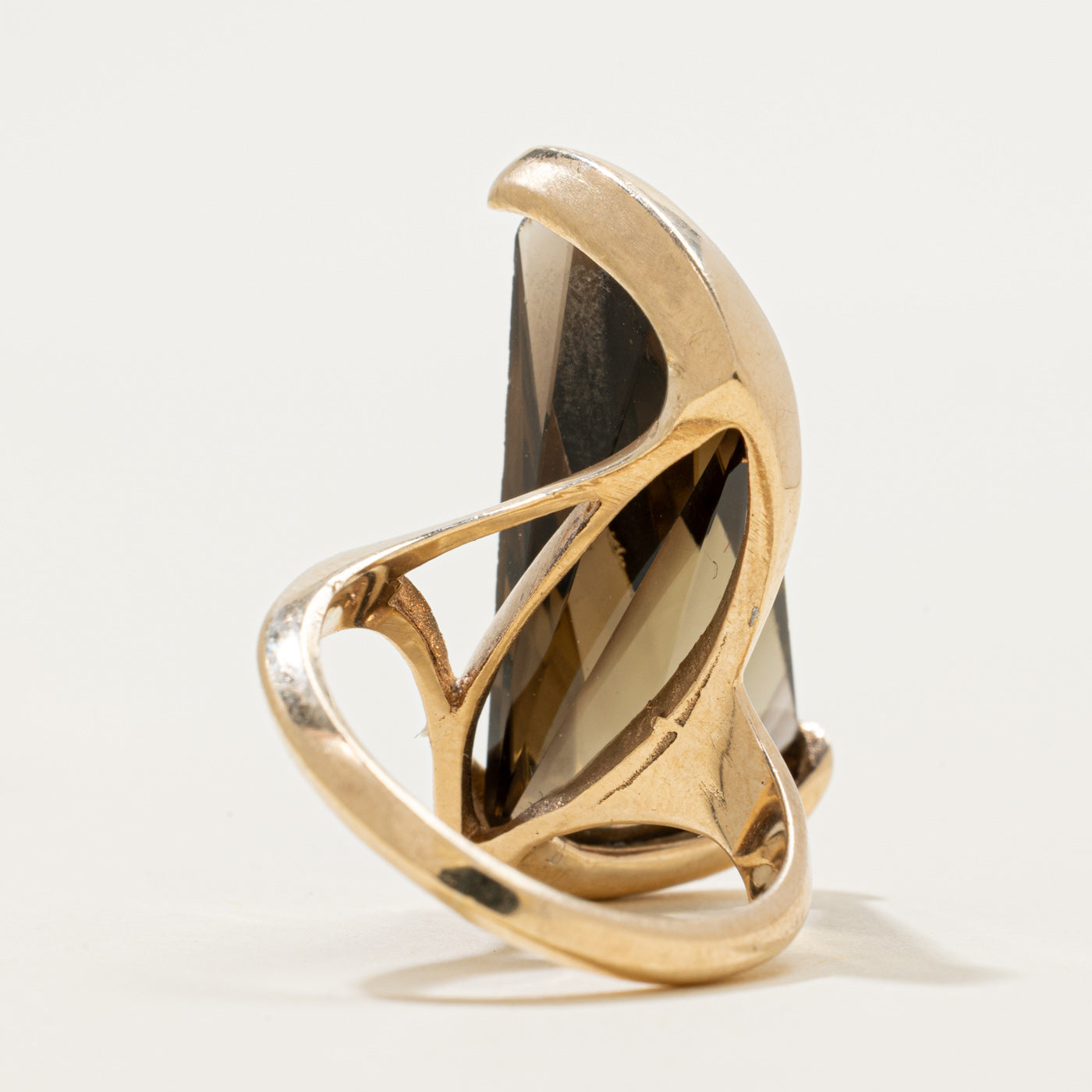 Freeform Smoky Quartz Cocktail Ring | 15.00ct | SZ 6.25